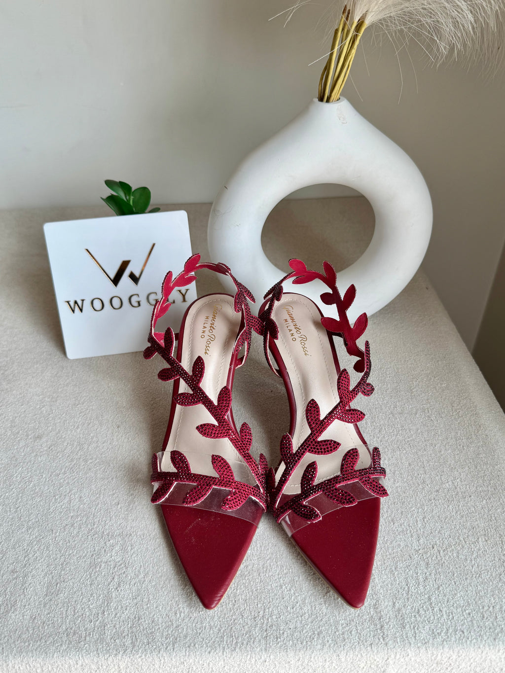 Gianvitto Rossi Heels Glitter Maroon