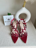 Gianvitto Rossi Heels Glitter Maroon