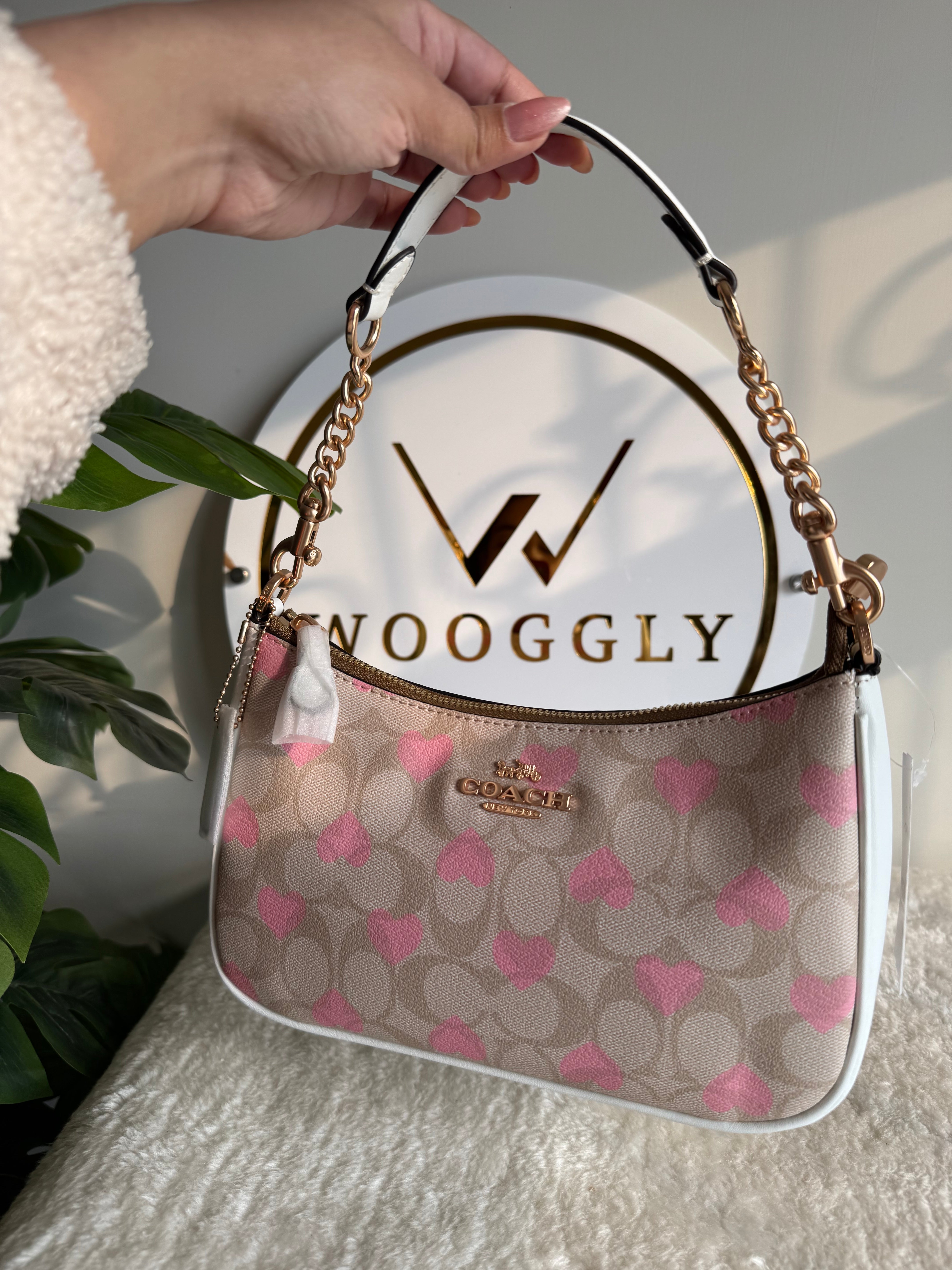 COACH TERI PREMIUM (Beige with Pink Hearts) - MAGNETIC BOX PACKING