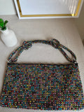 Dreamy Party Wear Rhinestone Bag - Black with Multi