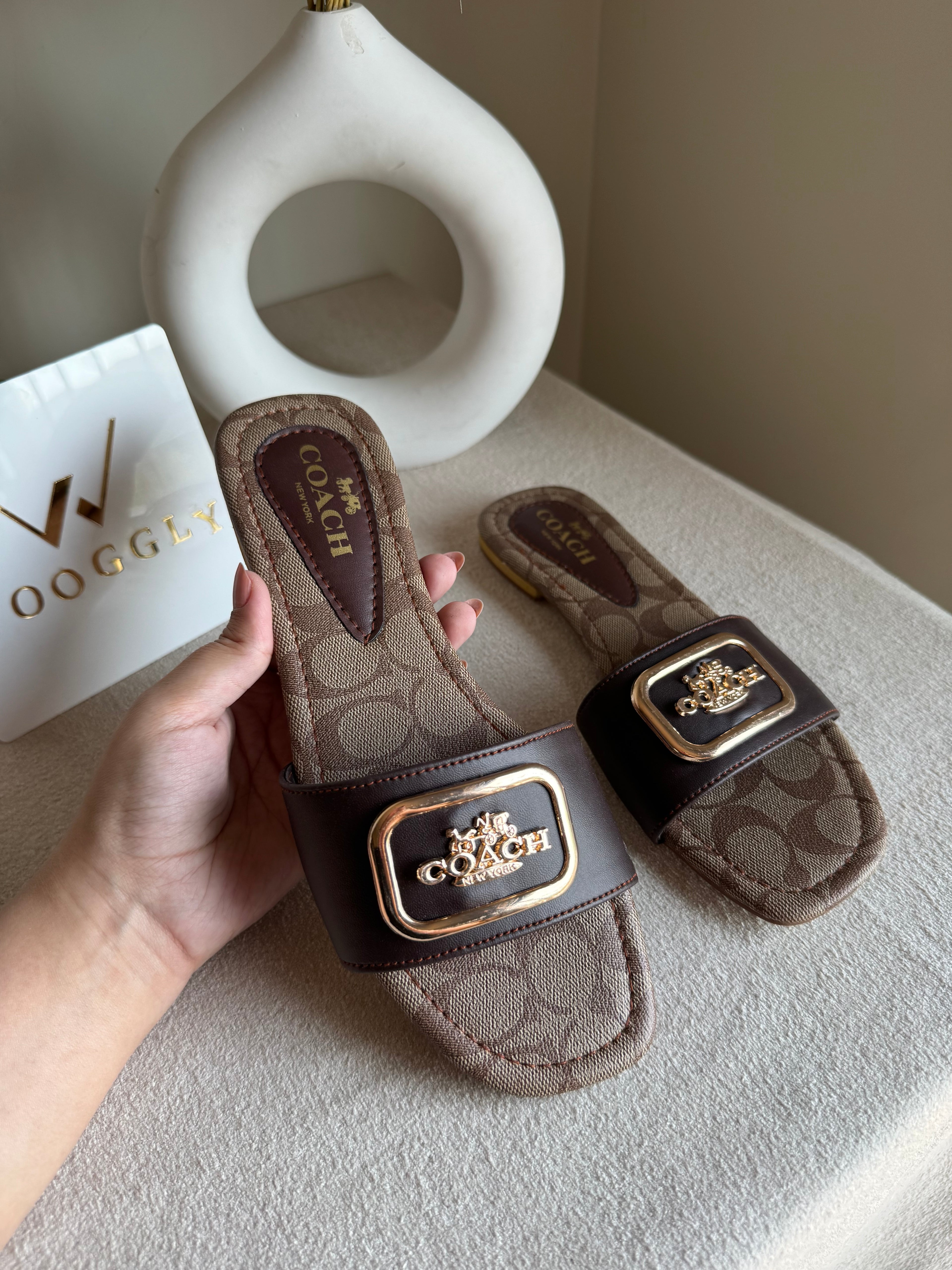 Minimal Coach Slides - Signature Brown