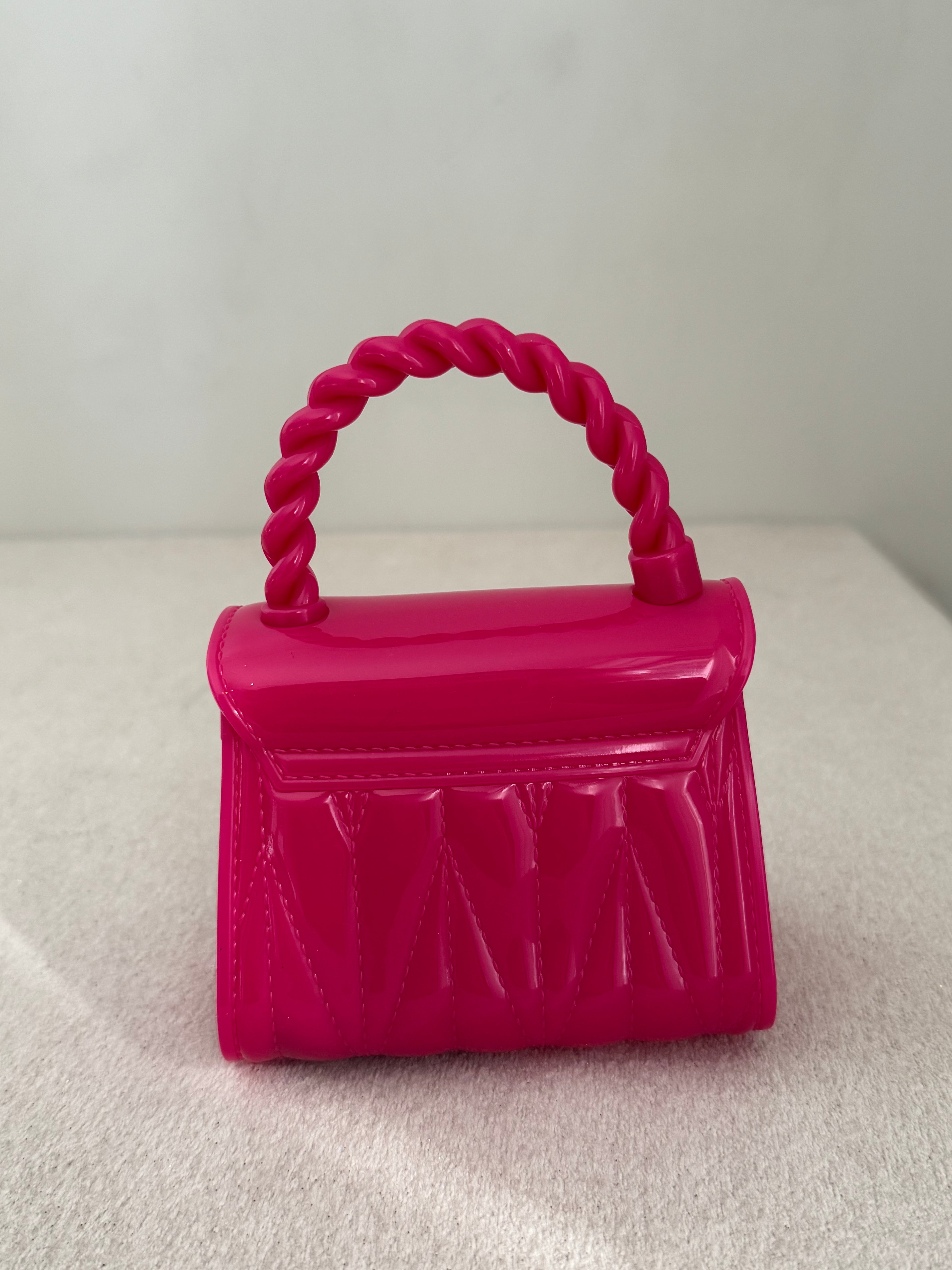 Cute Kids Heart Bag with Chain - Hot Pink