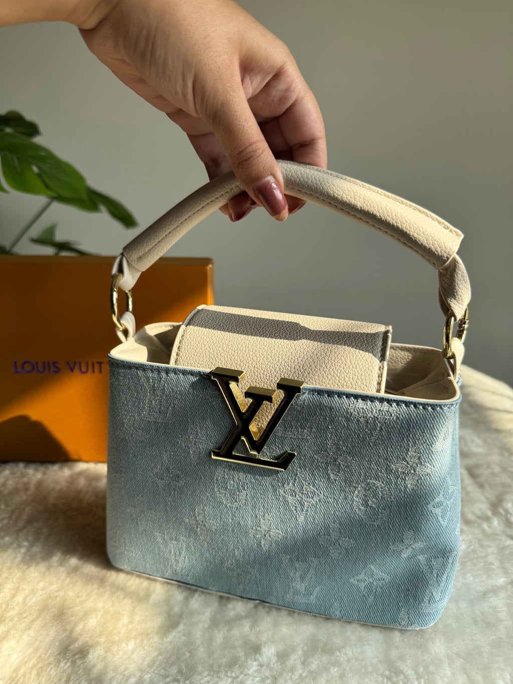 LV BAG PREMIUM QUALITY (Baby Blue) - BOX PACKING
