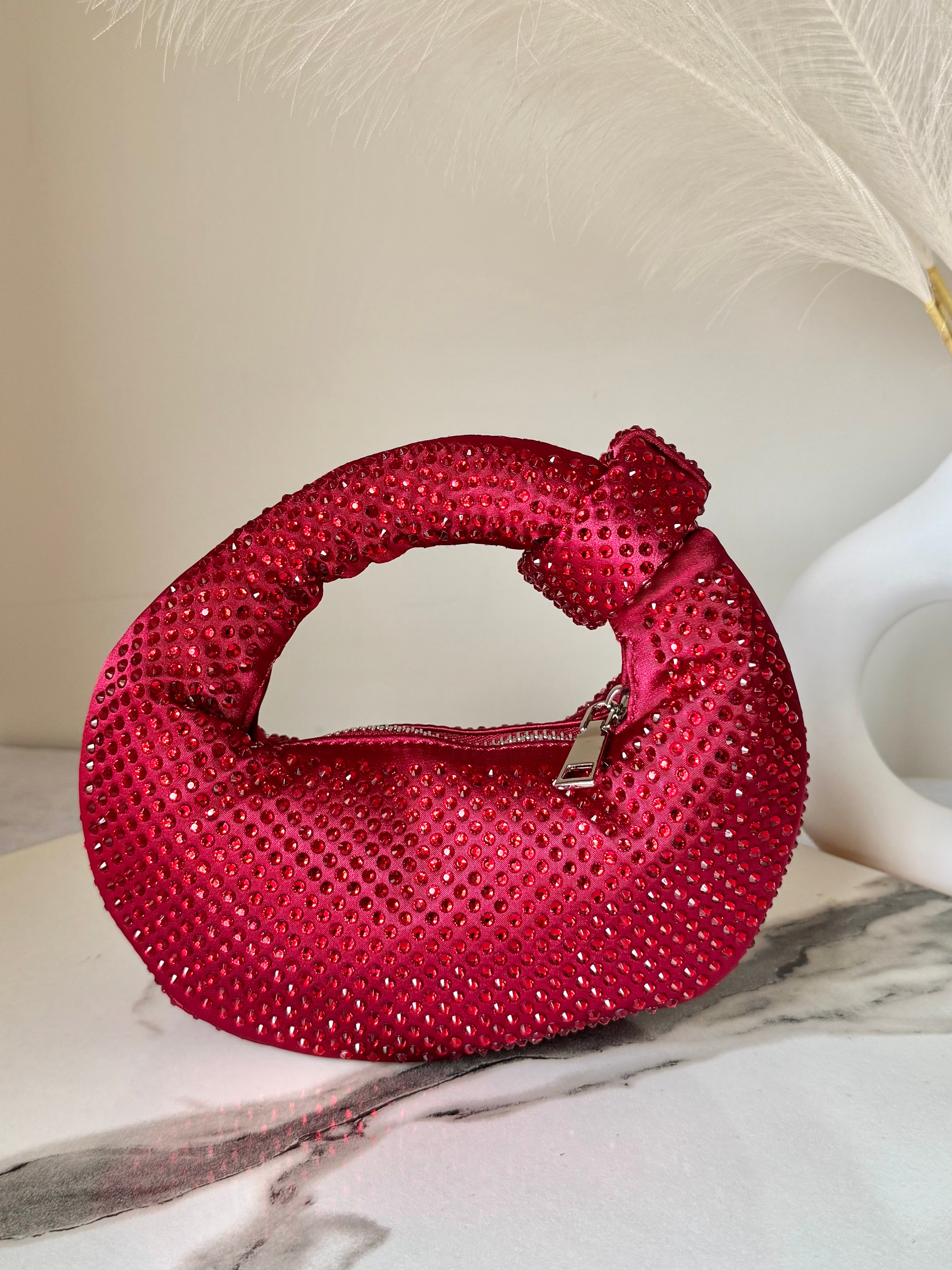 JW PIE Inspired Rhinestone Bag (Red)