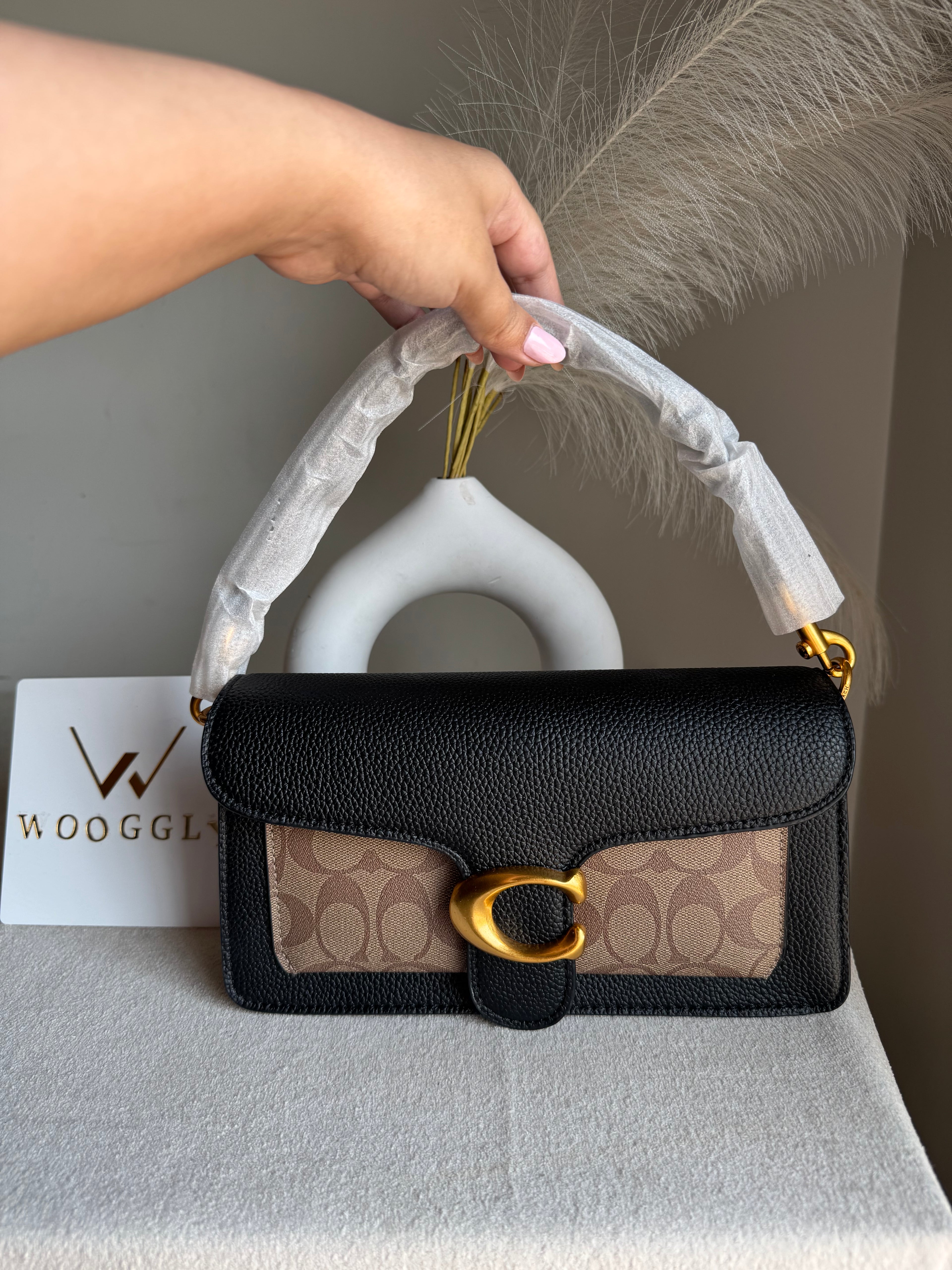 COACH TABBY Black & Khaaki Good Quality -  BOX PACKING