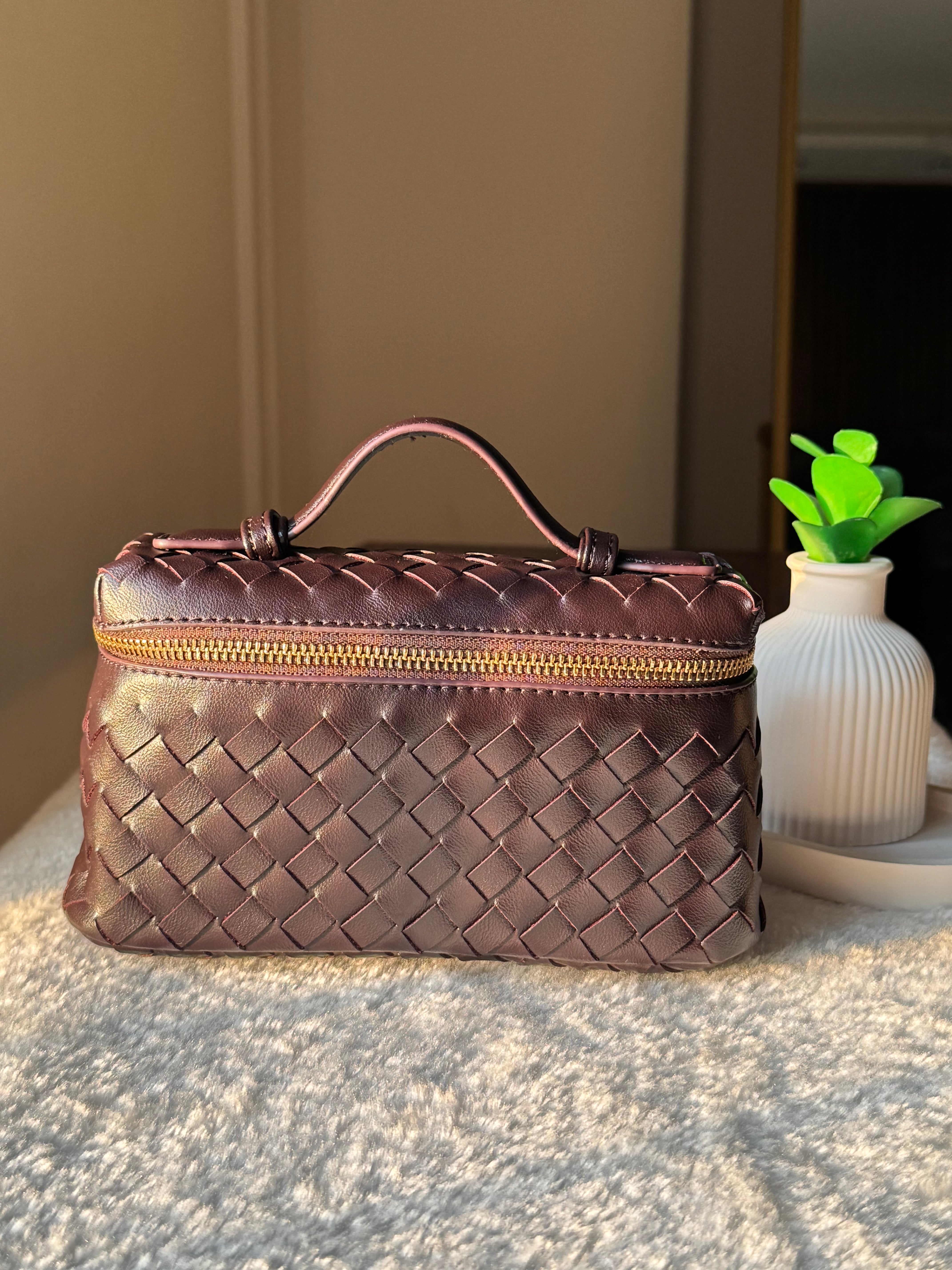JW Pie Woven Bag with Long Strap (Magenta Purple)