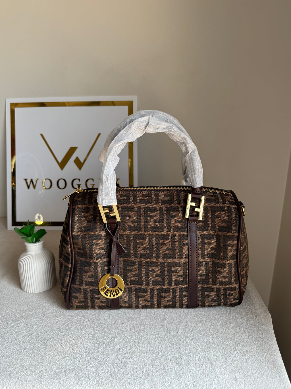 Fendi Signature Hand Bag - Signature Brown