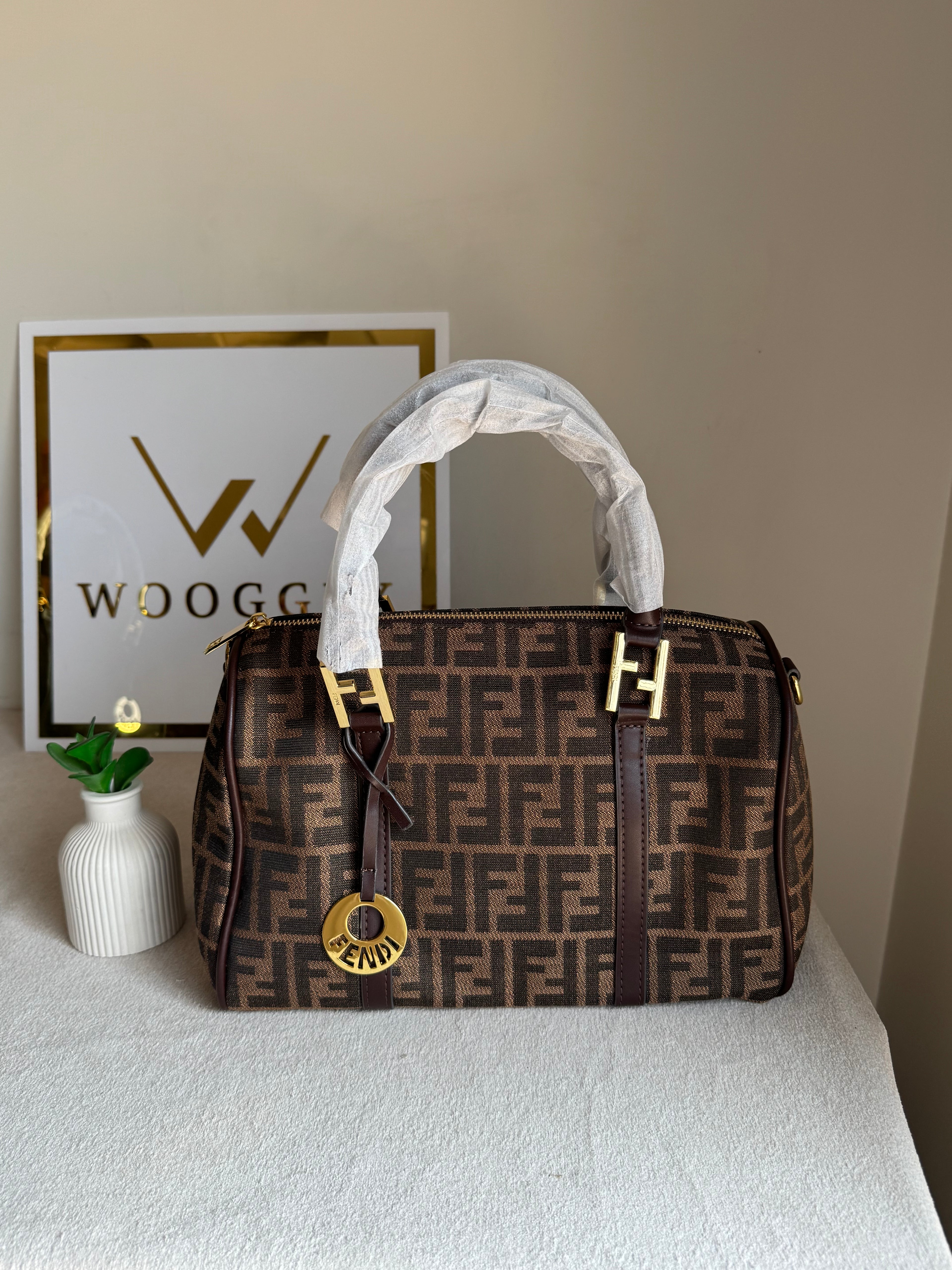 Fendi Signature Hand Bag - Signature Brown