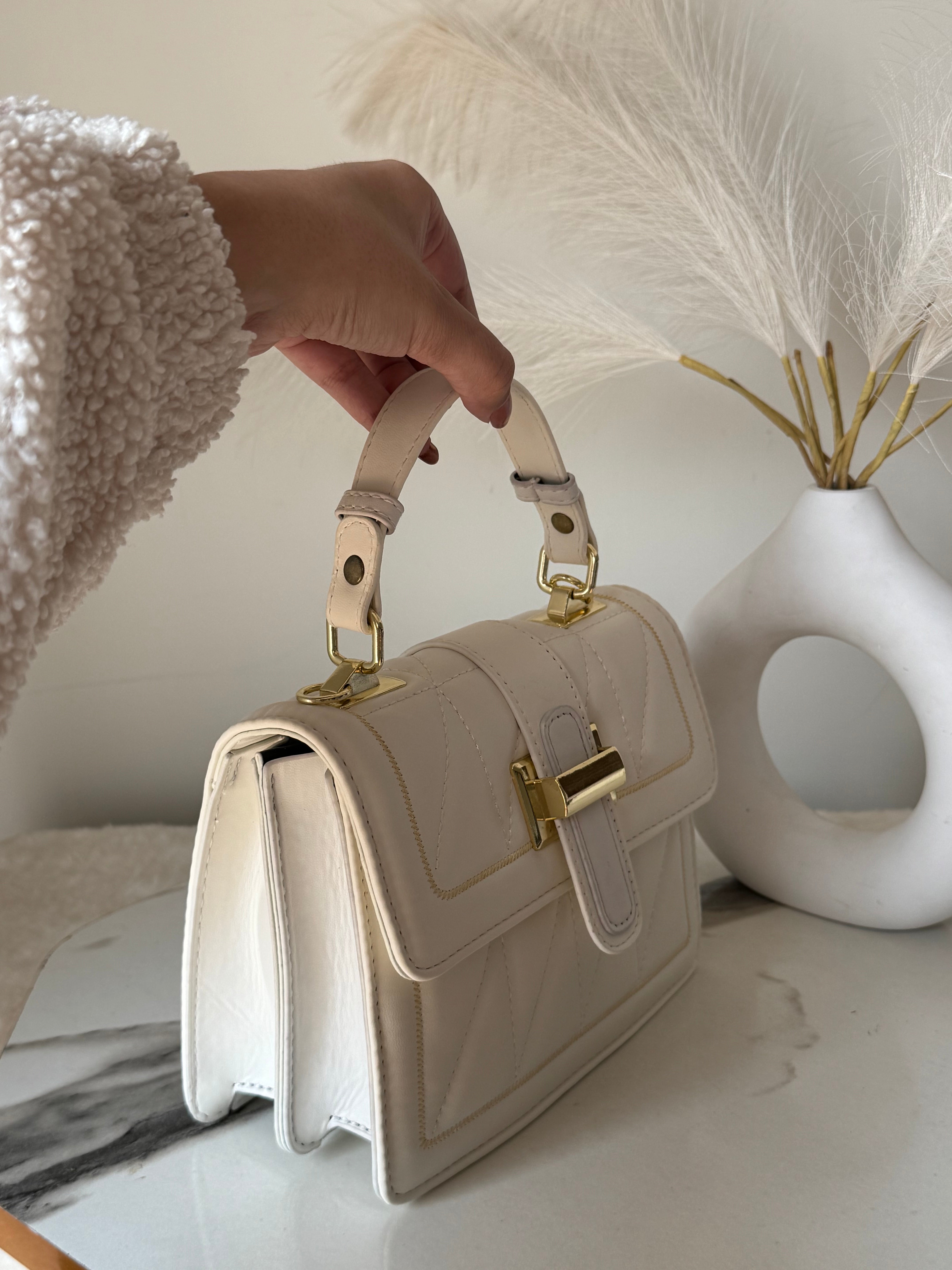 Luna Bag with Long Strap (White)