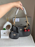 COACH Teri Gift Box with Baby Teri Charm & Coach Cherry Charm - Black