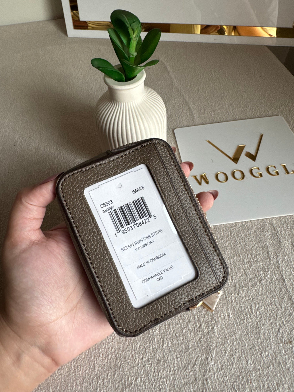 Coach Zip Card Case - Olive