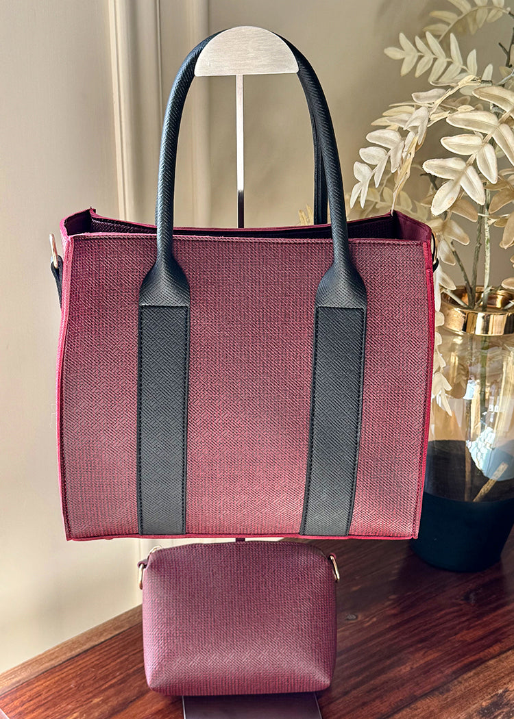 Mashion Tote with Pouch - Maroon