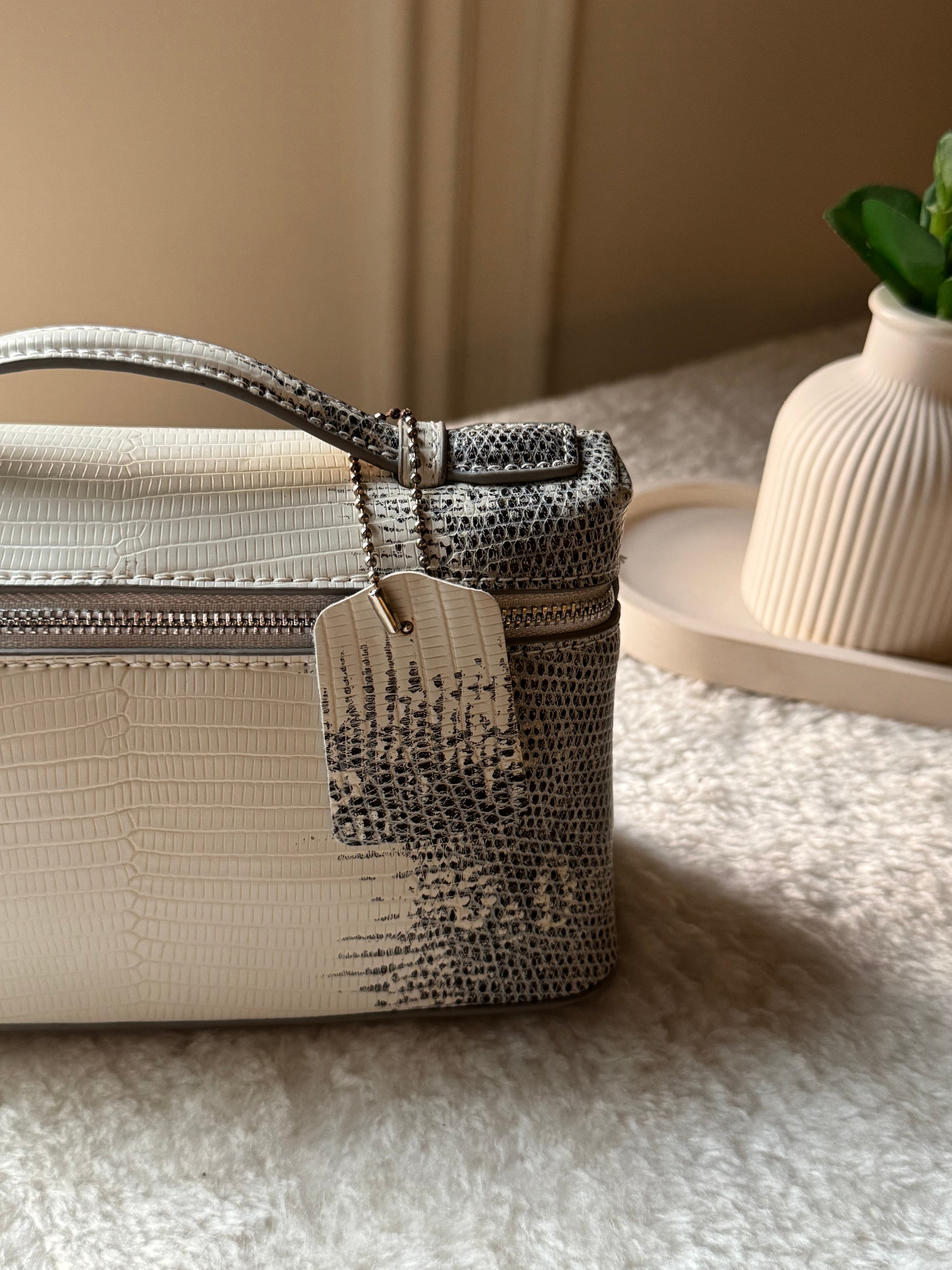 Loro Piana Inspired Pouch Bag (White Textured)