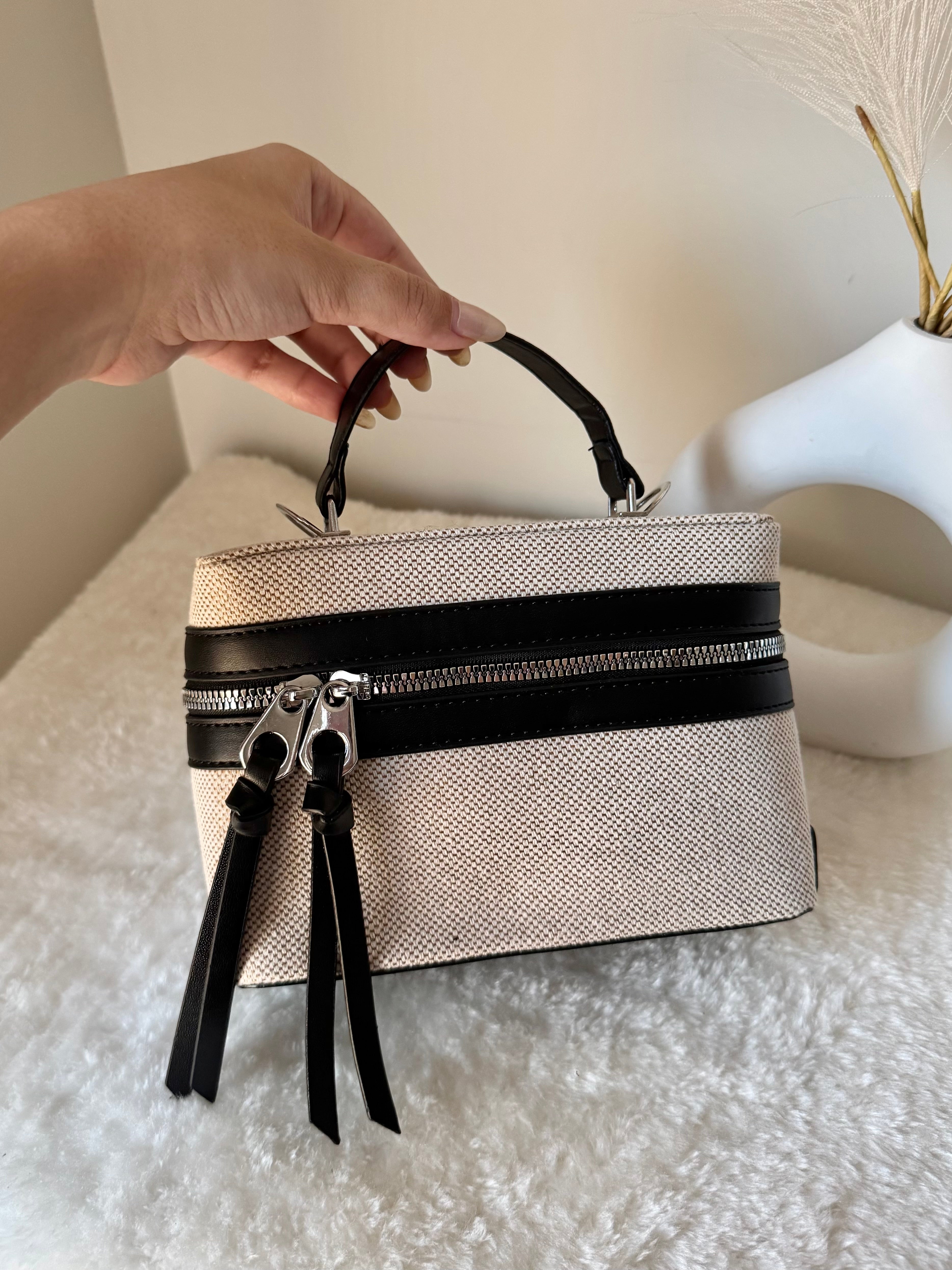 ZARA Inspired Box Bag - Black with Long Strap
