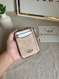 Coach Zip Card Case - Beige