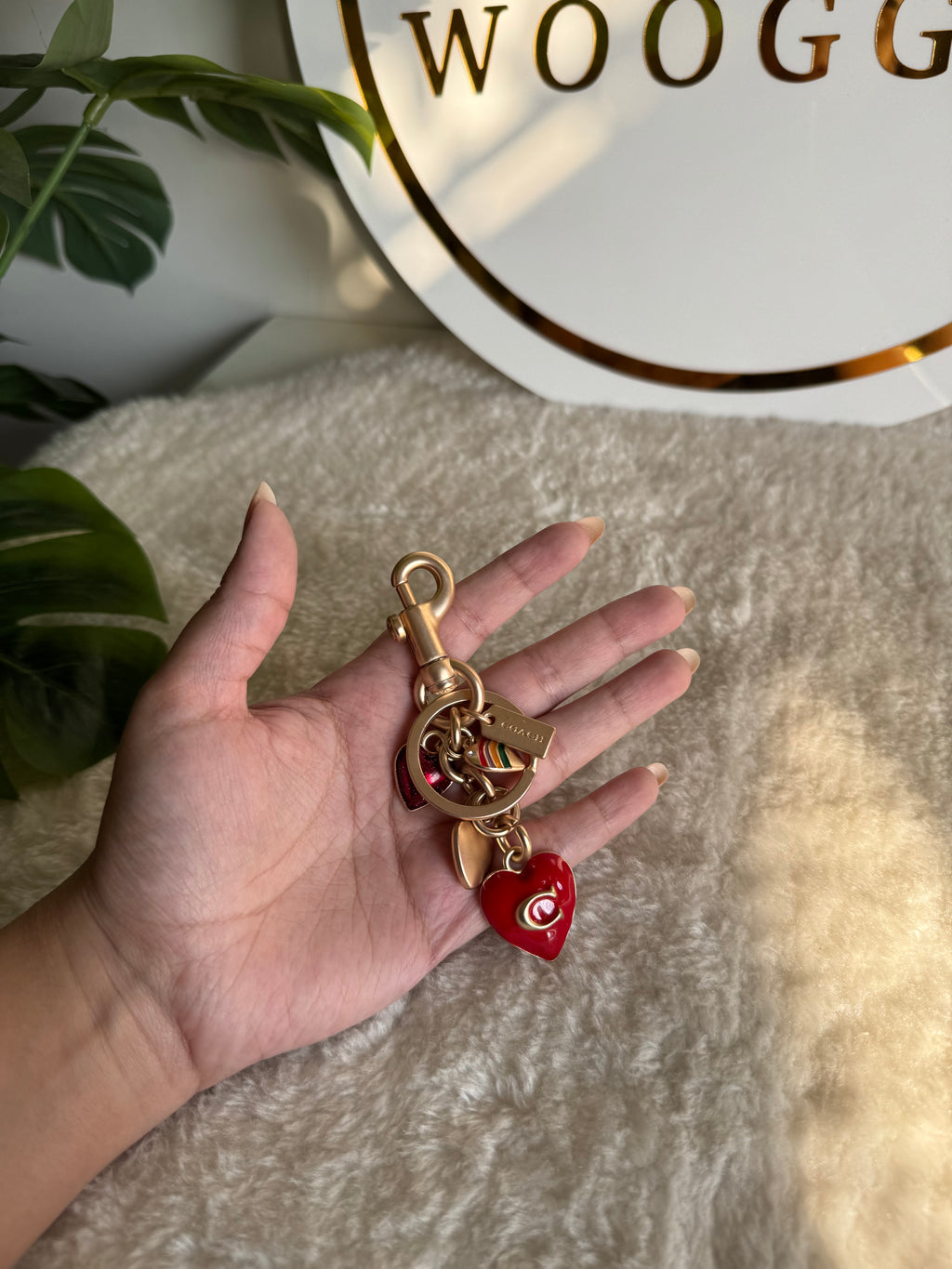 PREMIUM Coach Signature Heart Bag Charm