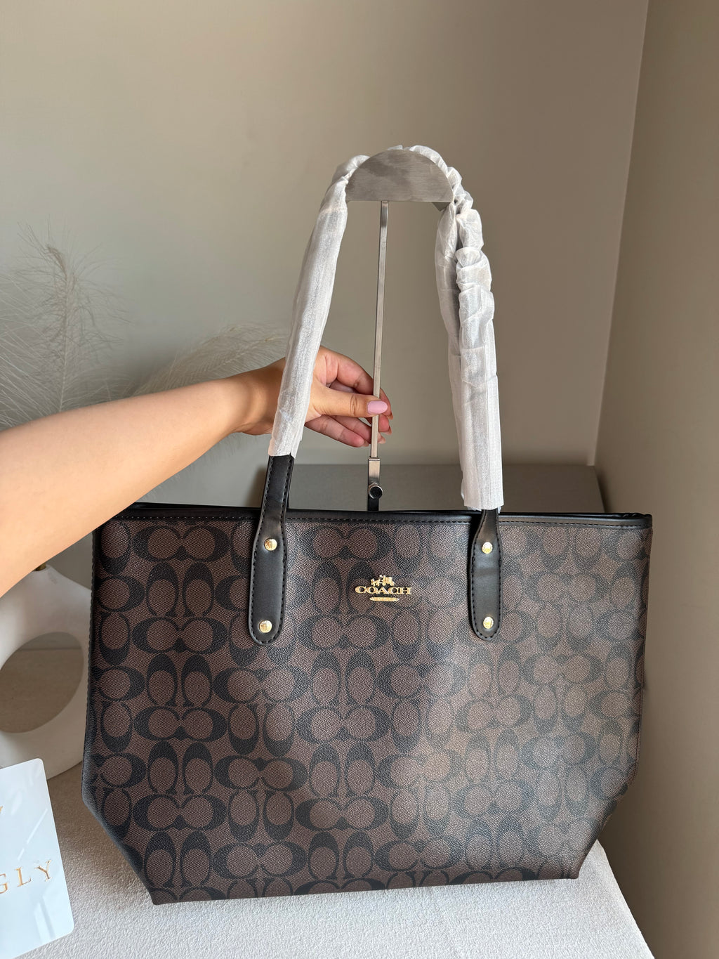 COACH TOTE BAG PREMIUM (Signature Brown) - BOX PACKING