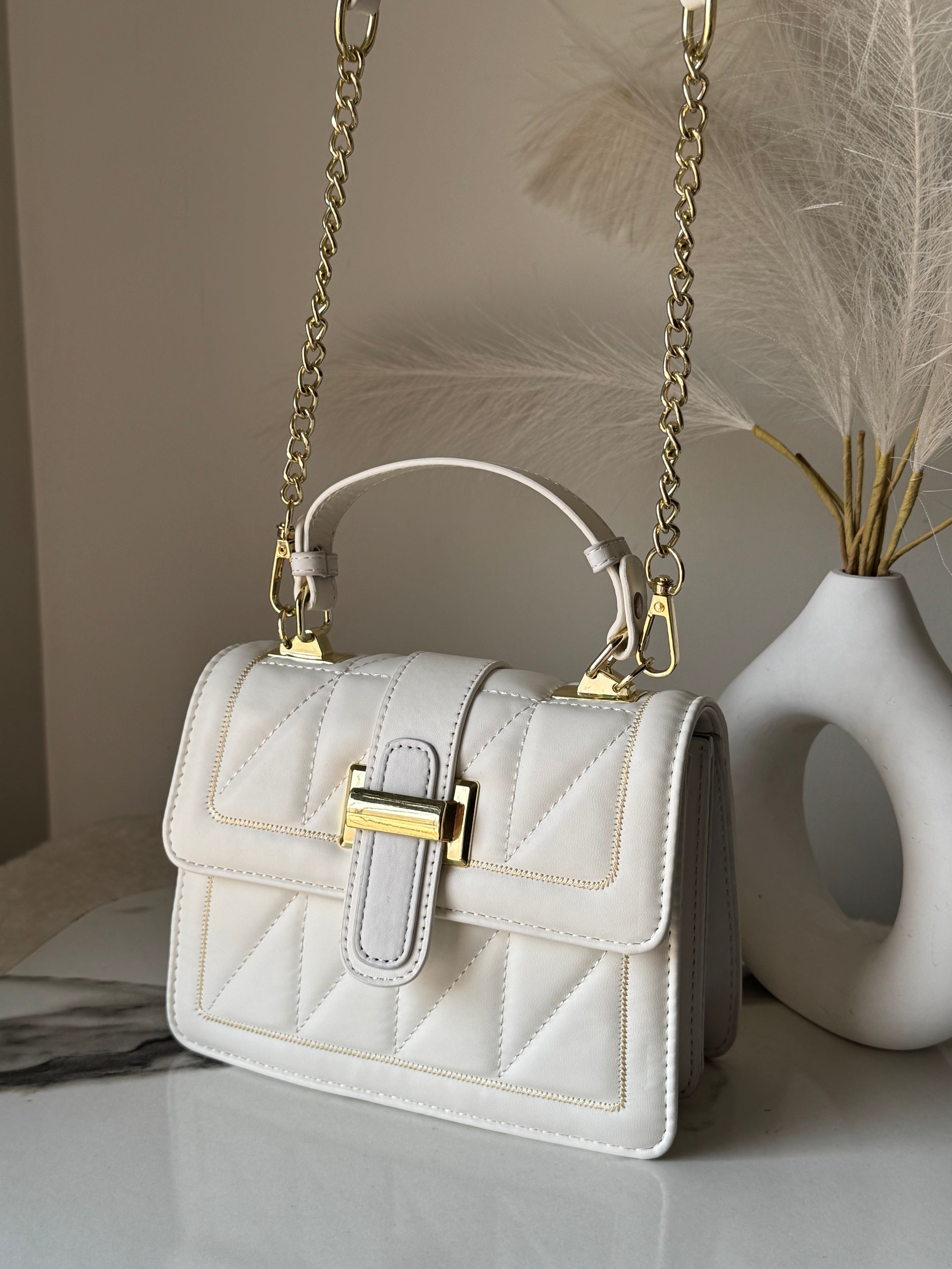 Luna Bag with Long Strap (White)