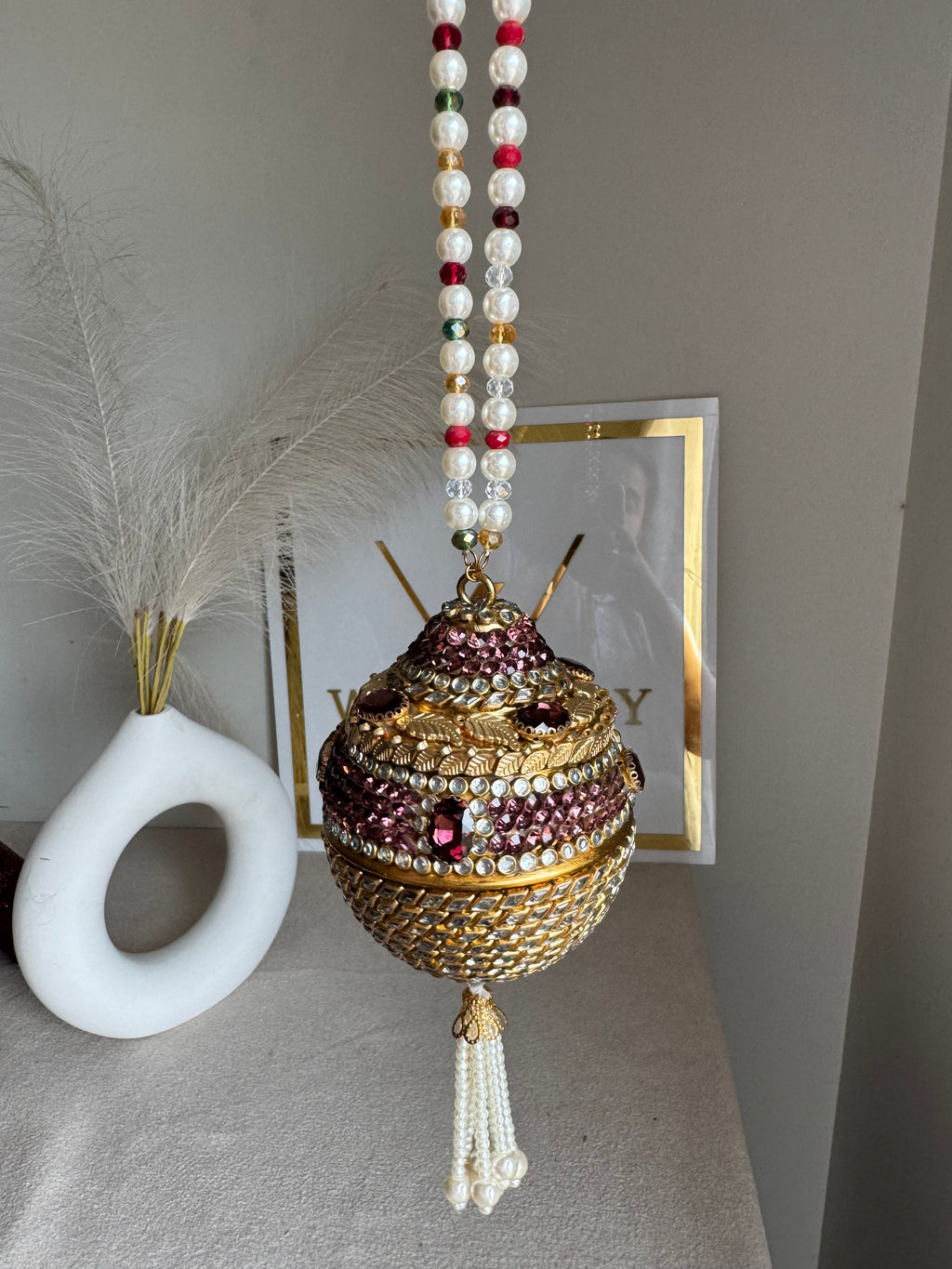 Turkish Potli - Gold & Magenta
