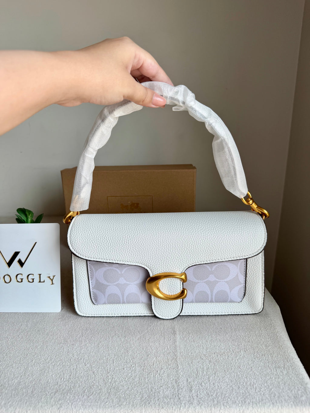 COACH TABBY Canvas White Good Quality -  BOX PACKING