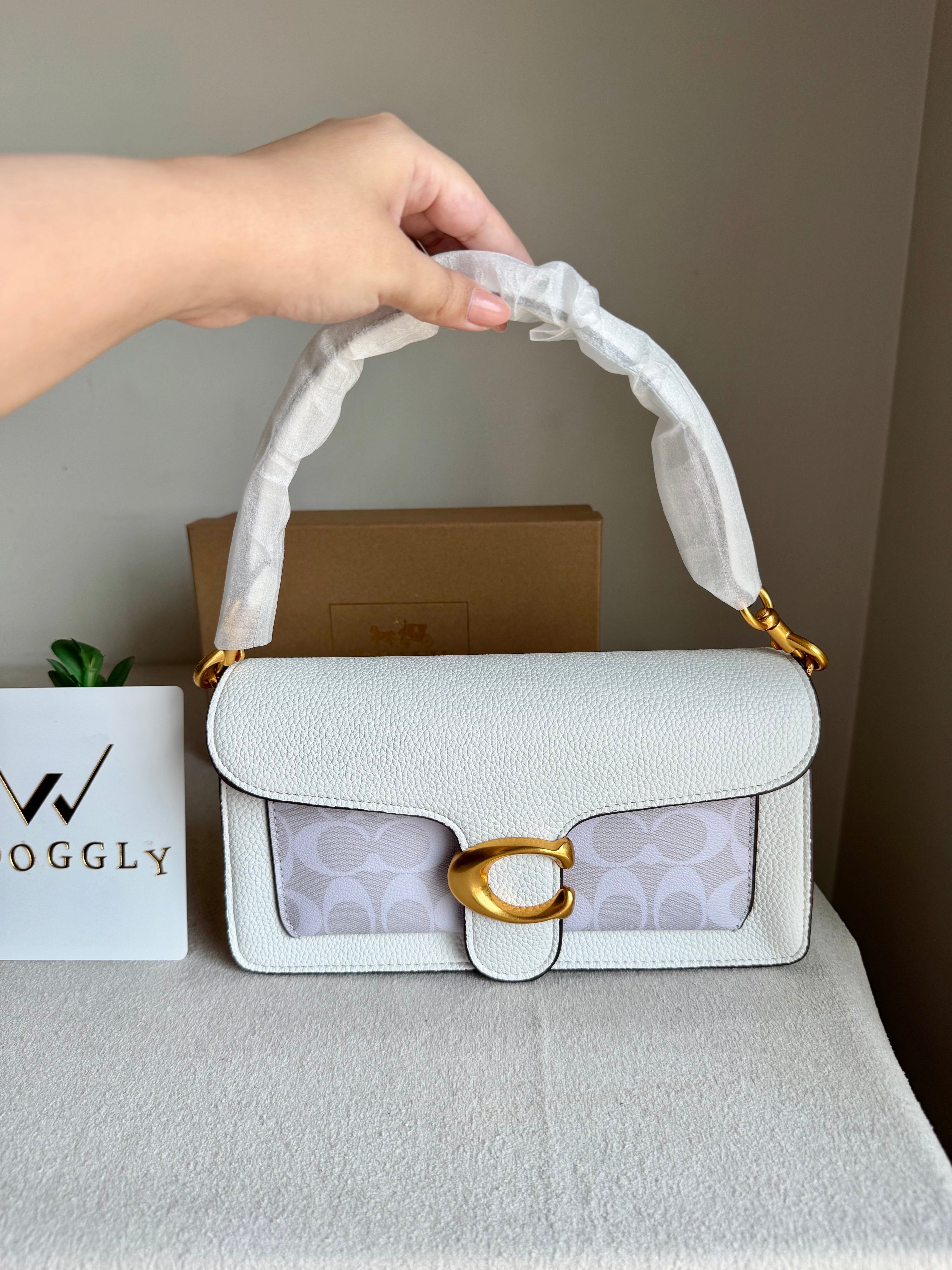 COACH TABBY Canvas White Good Quality -  BOX PACKING