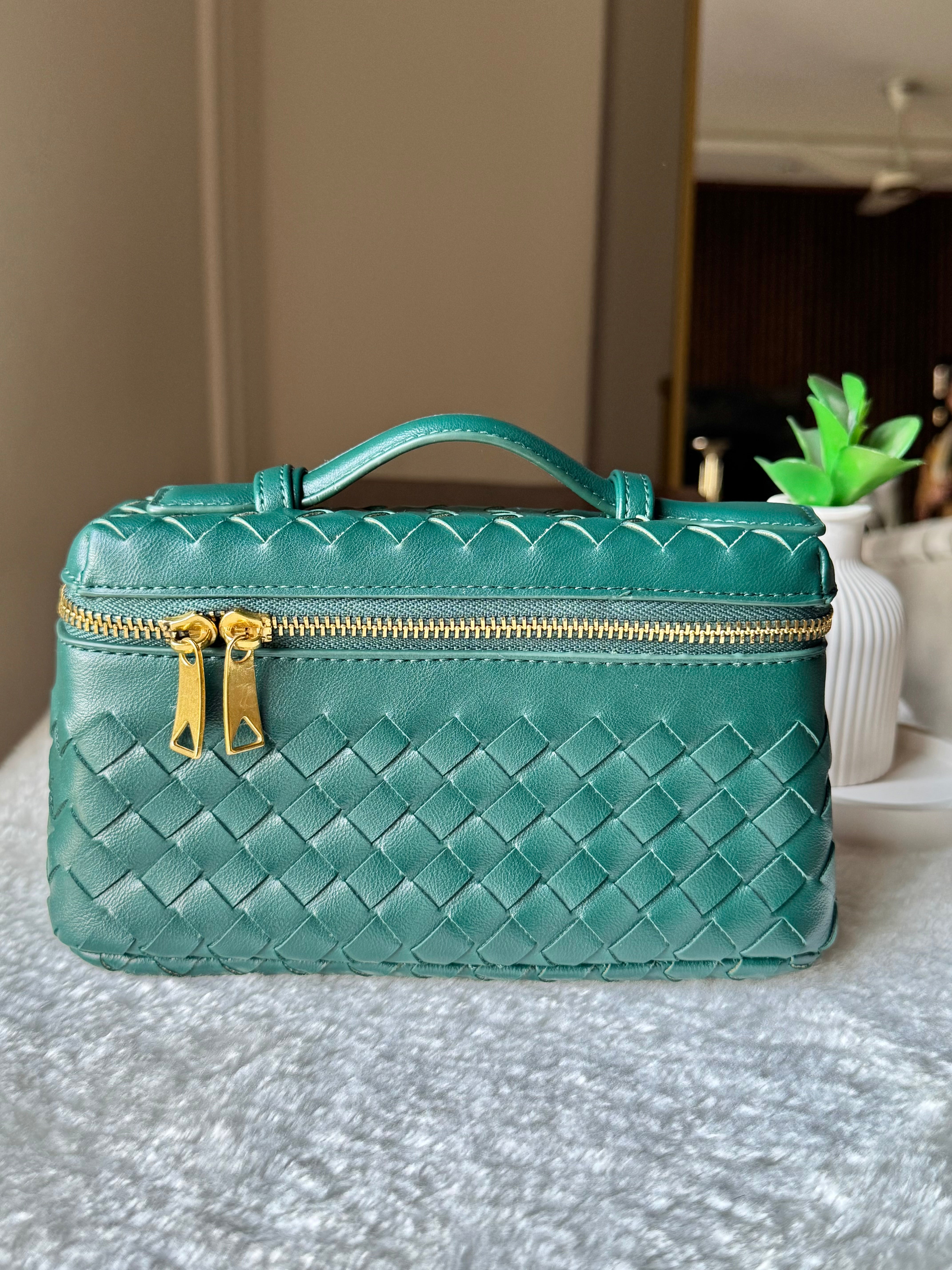 JW Pie Woven Bag with Long Strap (Emerald Green)