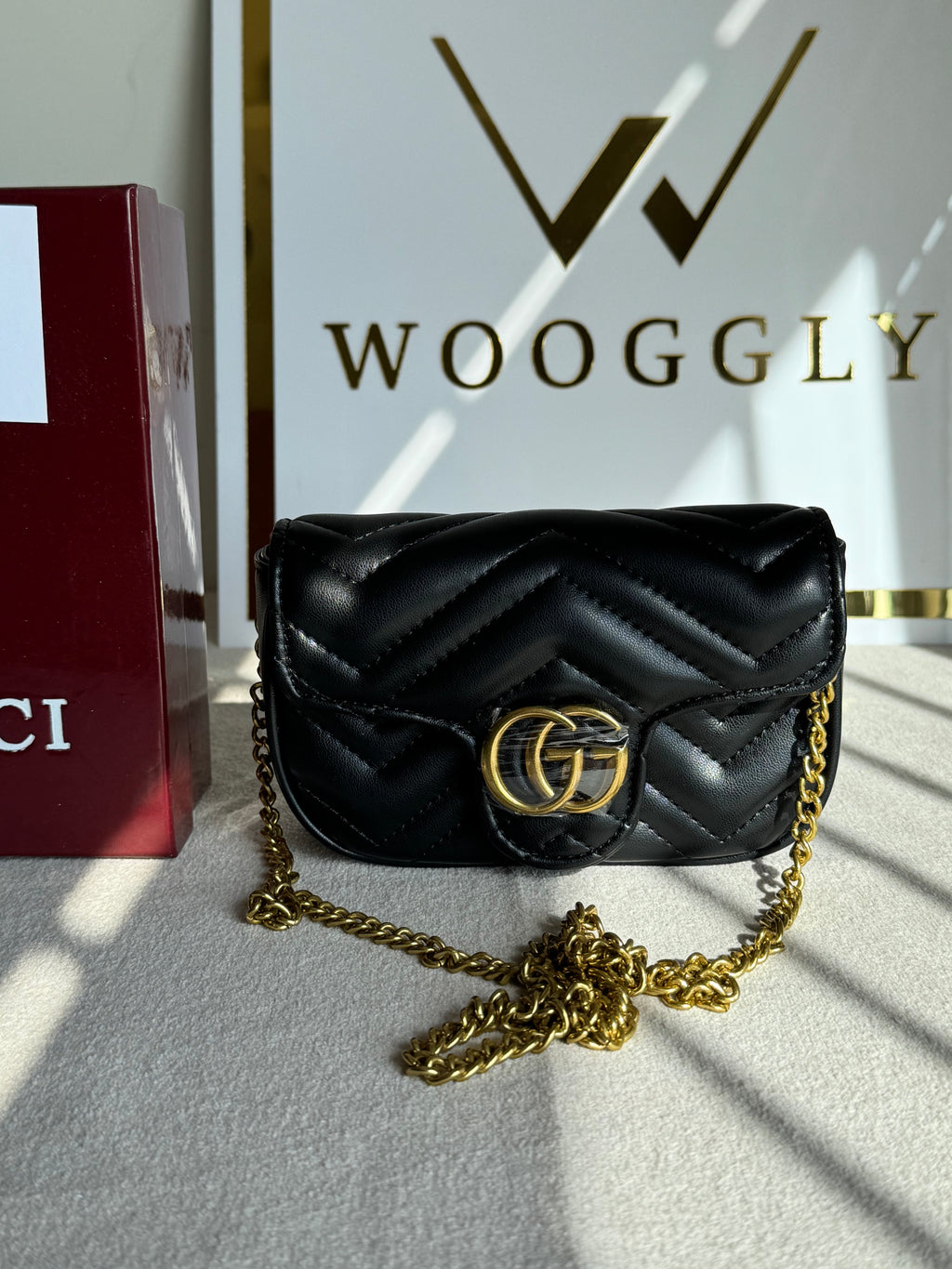 Gucci Signature Bag SMALL - Black with Box Packing