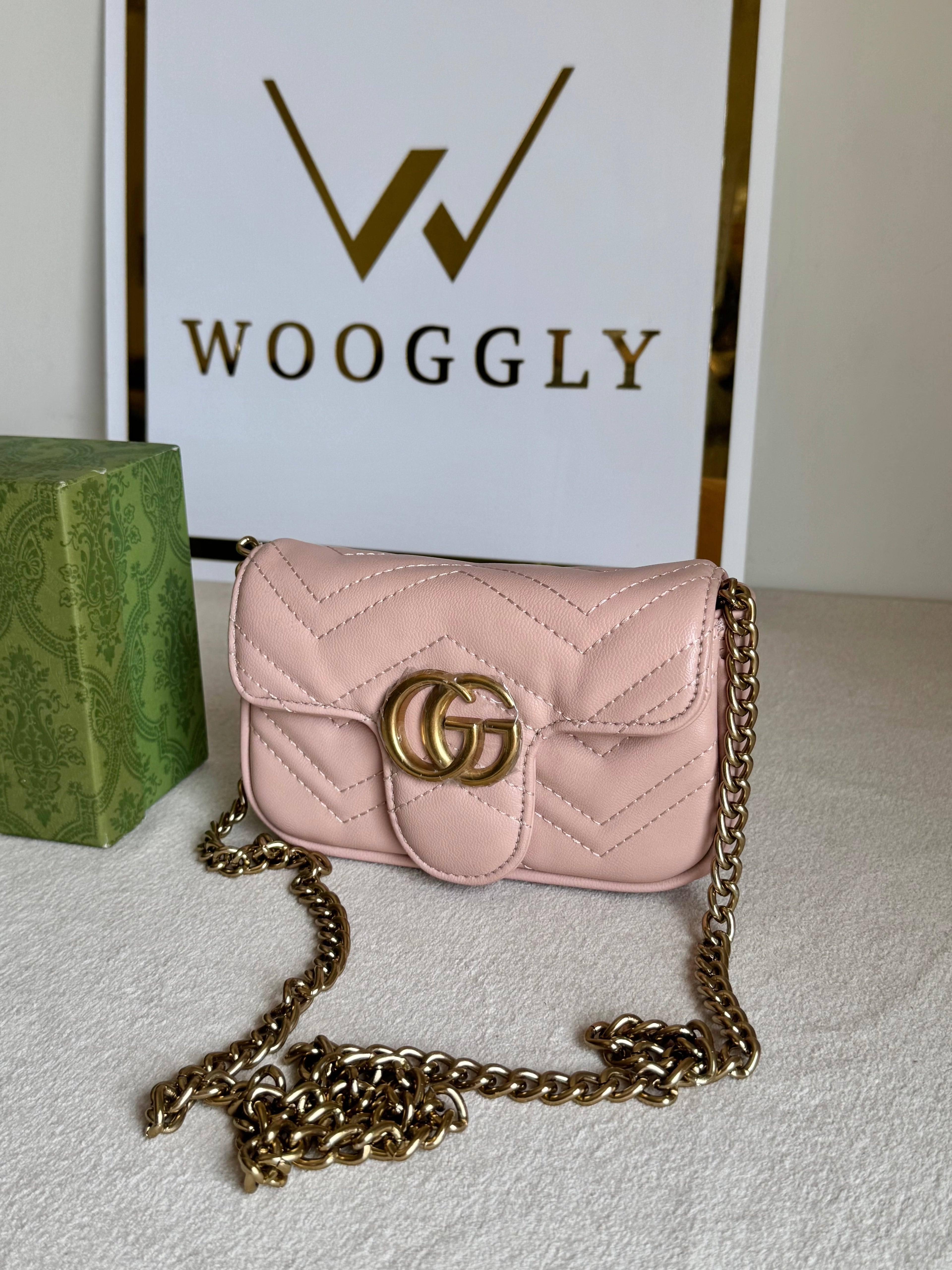 Gucci Signature Bag SMALL - Pink with Box Packing