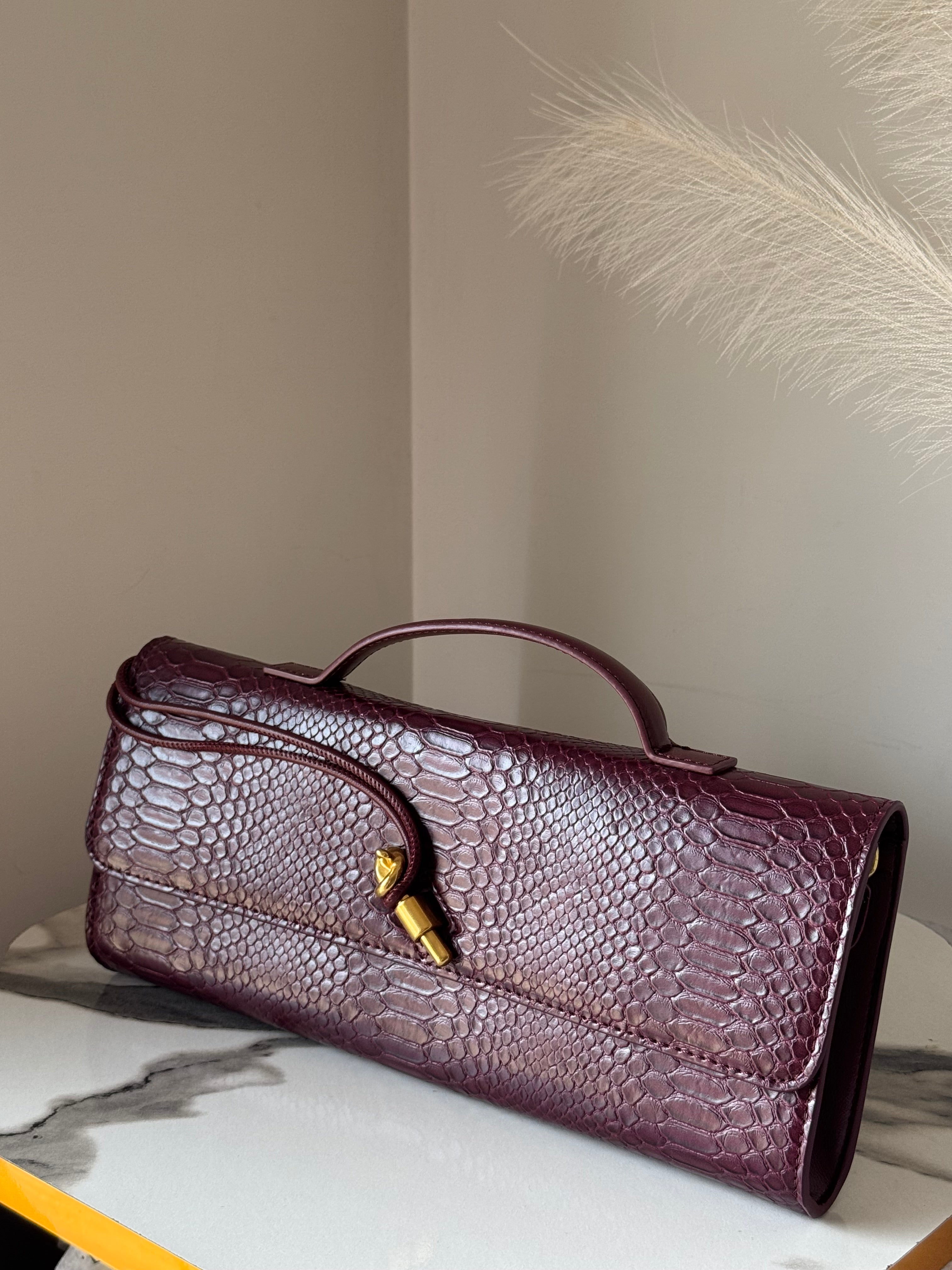 Bottega Veneta Inspired Clutch (Burgandy)