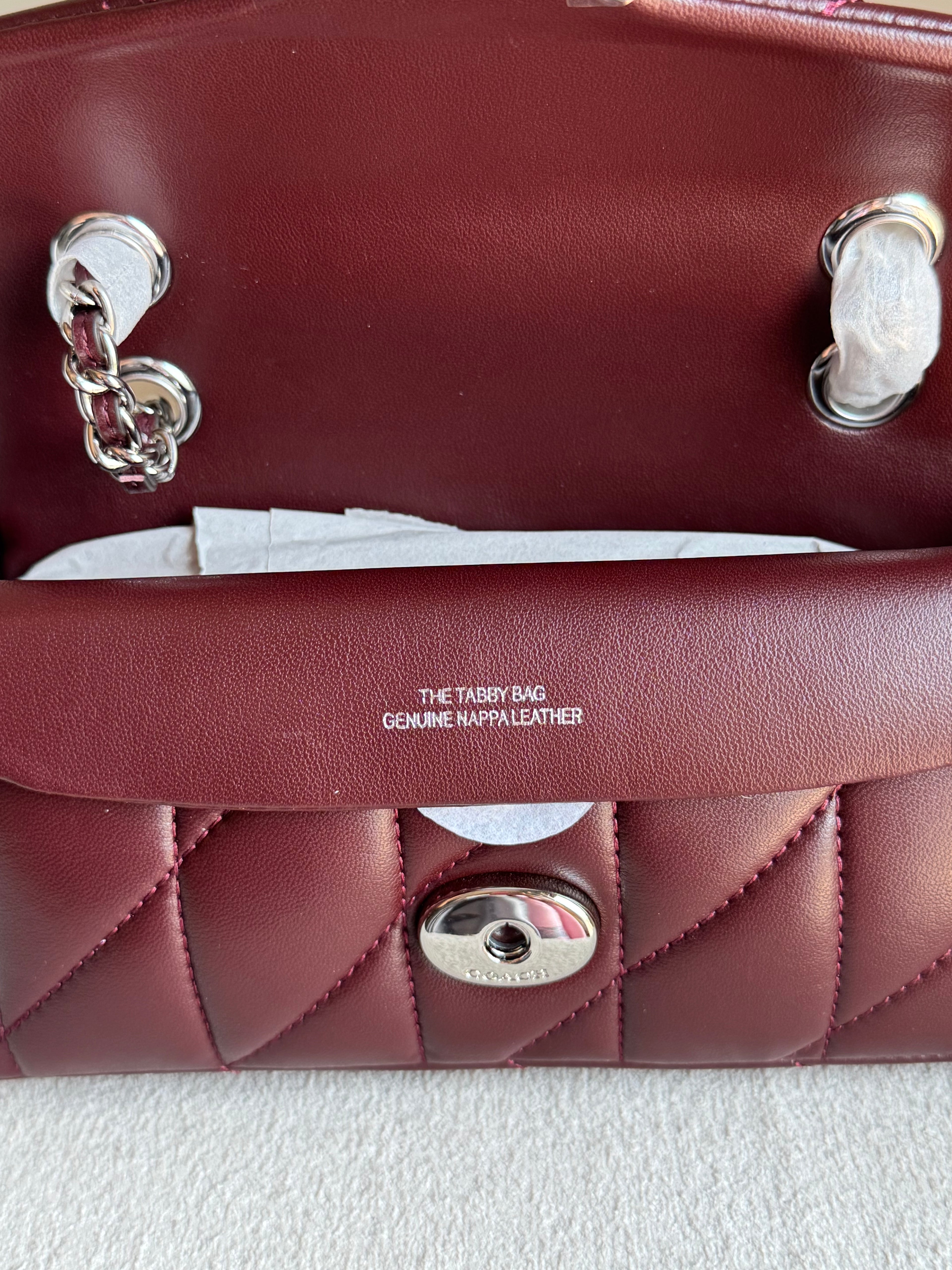 Mini Premium COACH Quilted Tabby (Burgandy) - BOX PACKING