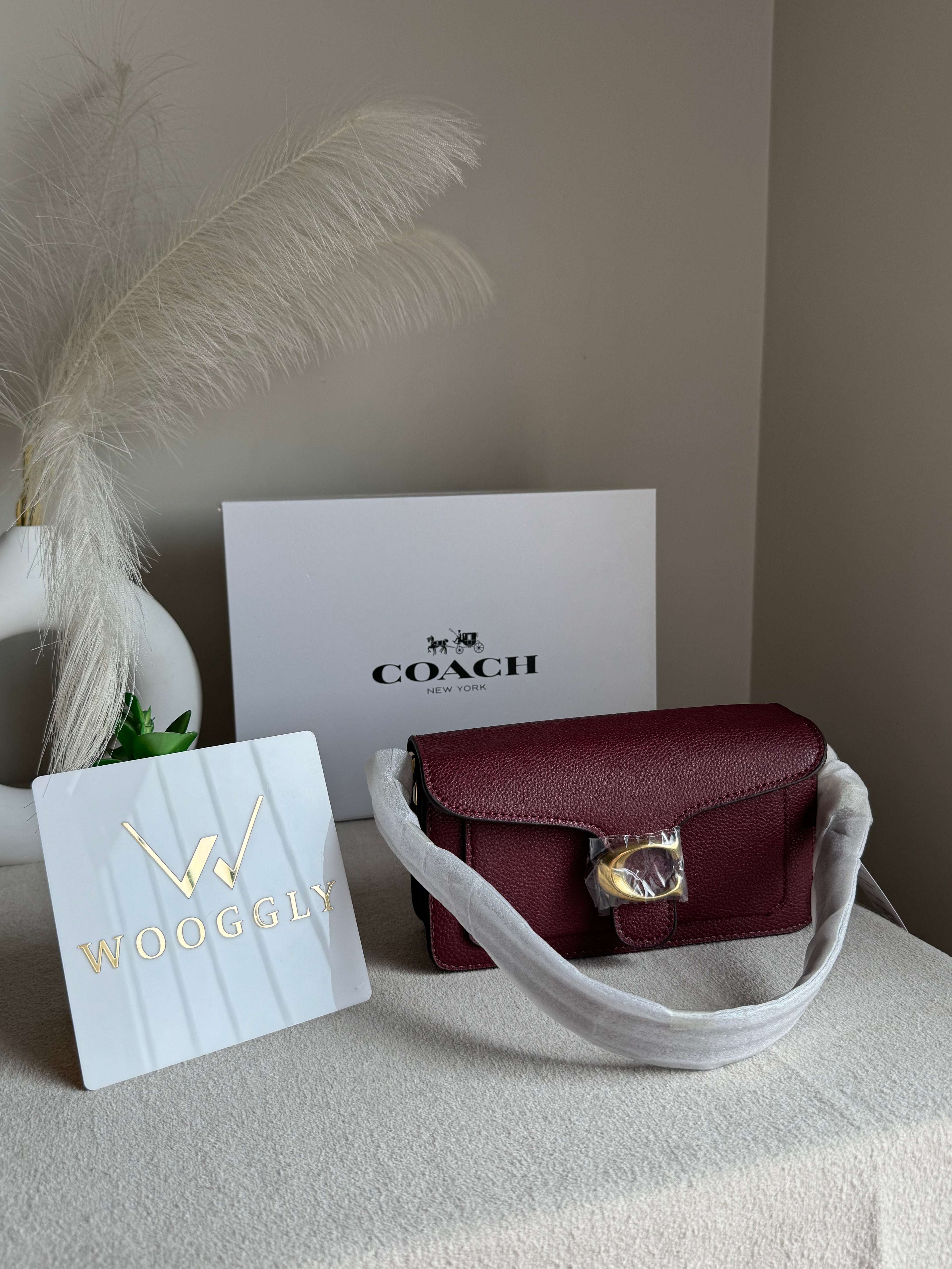 Coach TABBY Premium 20 (MINI) Maroon - Magnetic BOX PACKING
