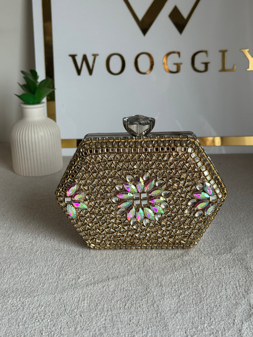 Gulnaar Kundan Clutch - Multi Stone