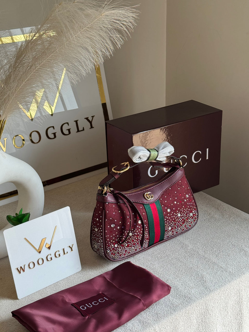 Extremely Premium Gucci Wine Red Glam Bag