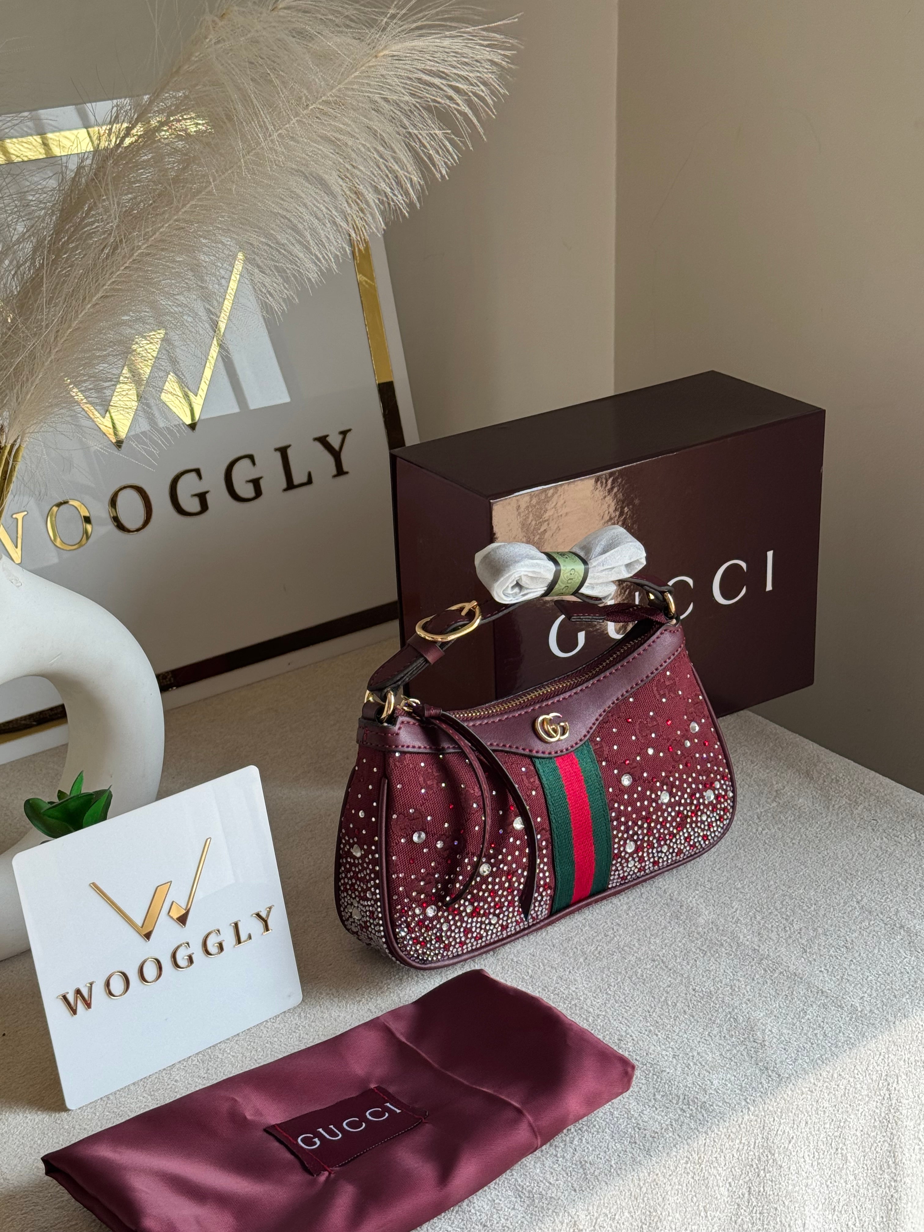 Extremely Premium Gucci Wine Red Glam Bag