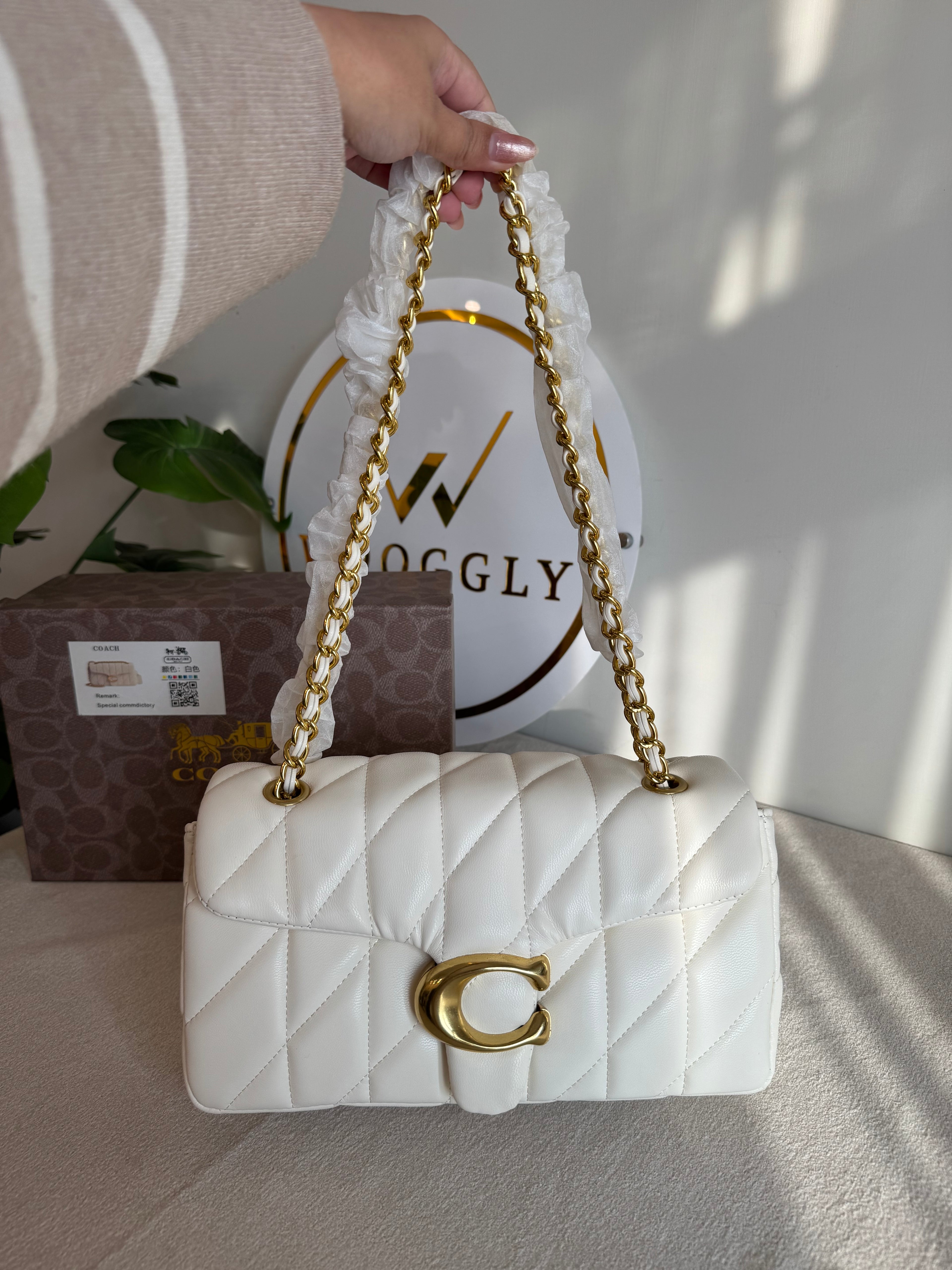 COACH Quilted Tabby PREMIUM (White) - BOX PACKING