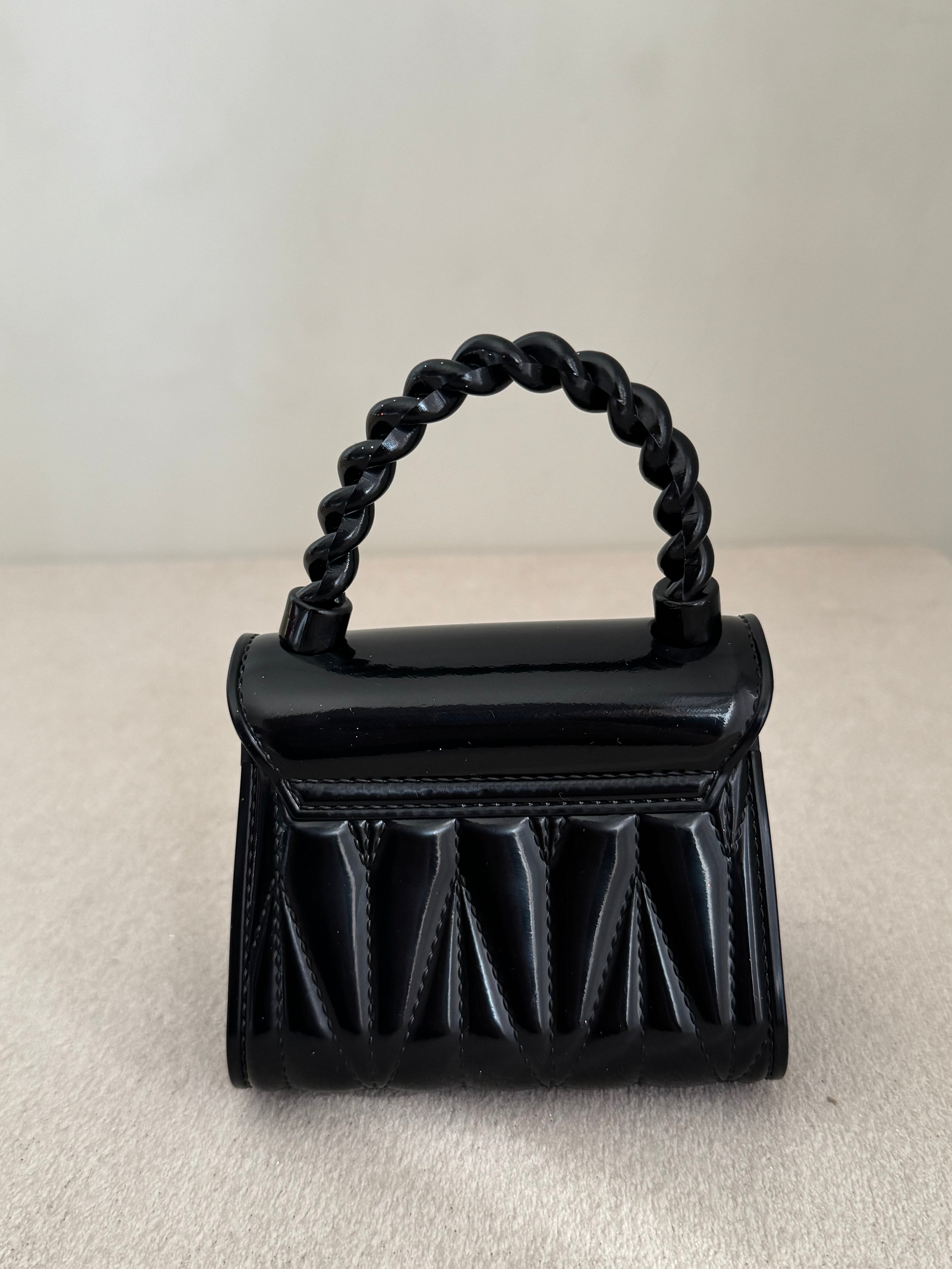 Cute Kids Heart Bag with Chain - Black