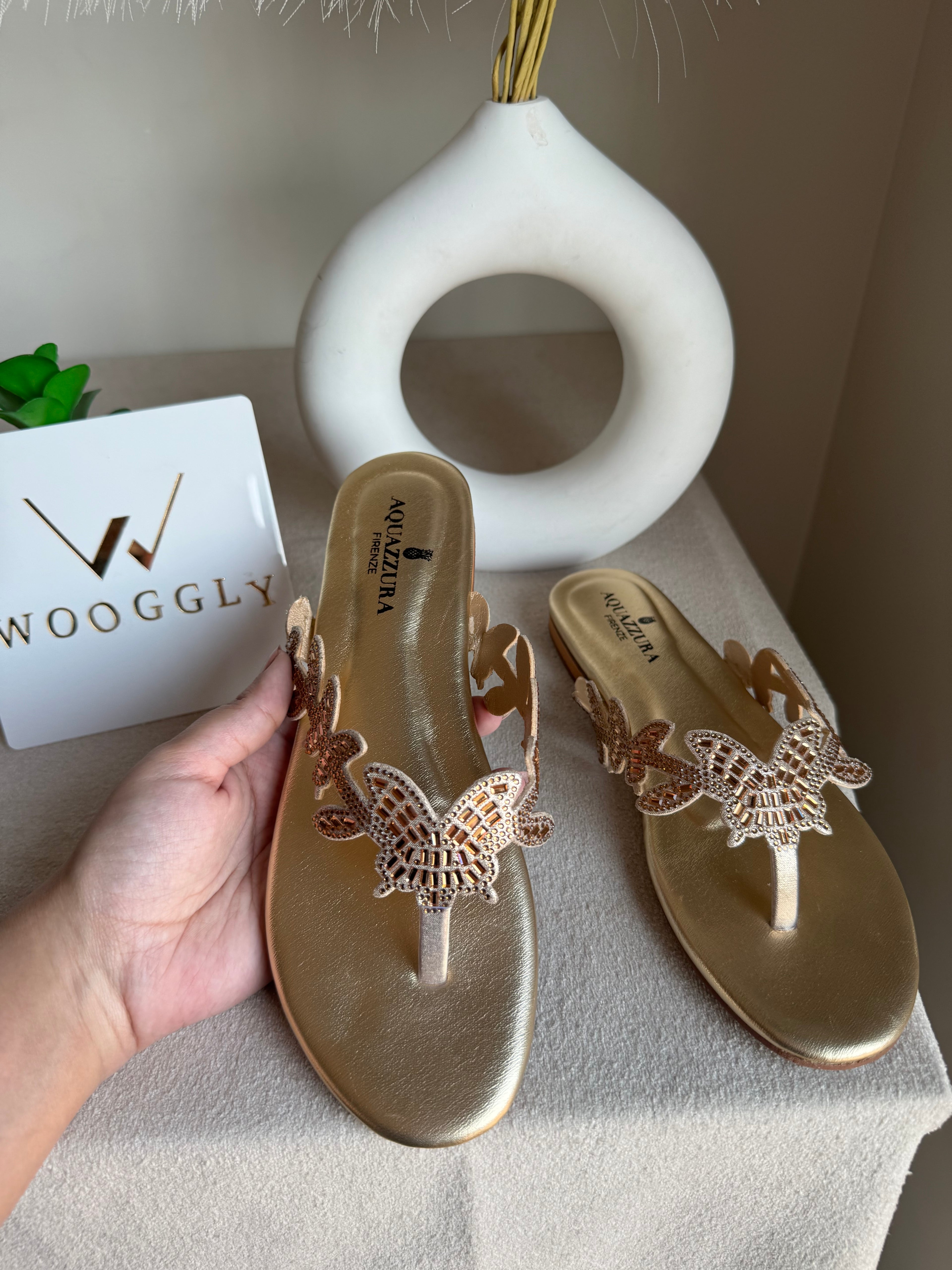 Aquazzura Pretty Slides - Champagne
