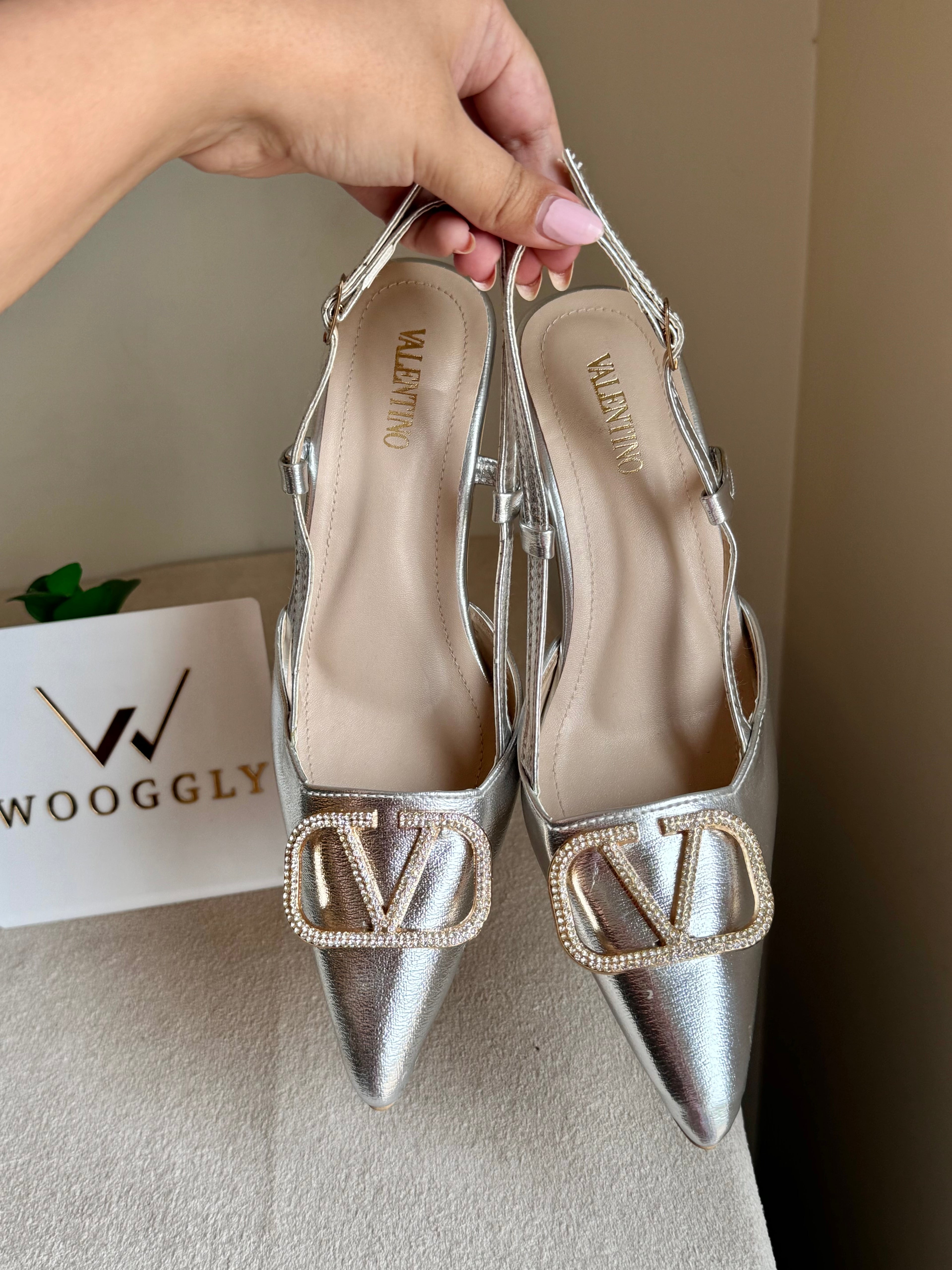 Essential Valentino Silver Heels