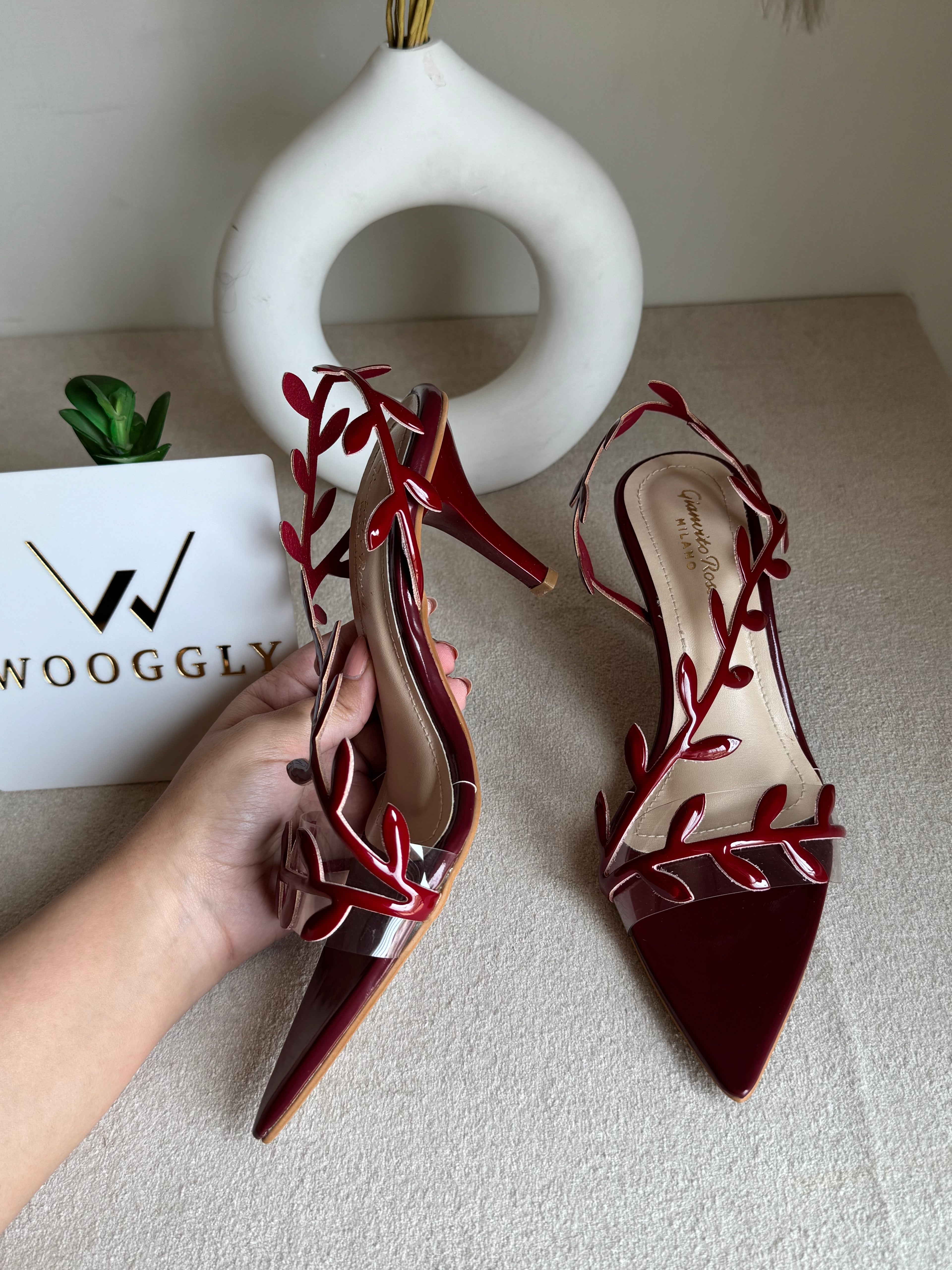 Gianvitto Rossi Heels Maroon