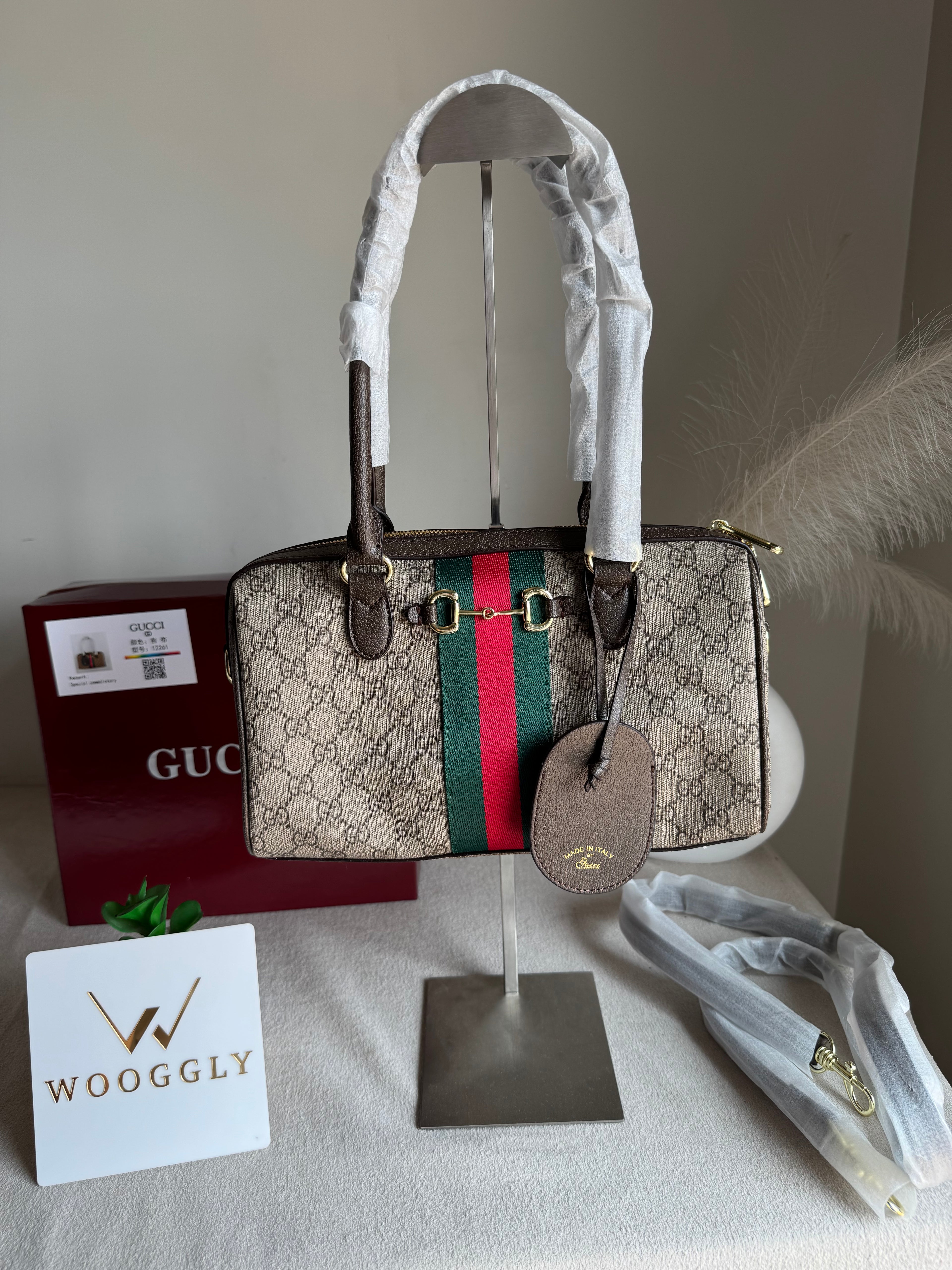 Gucci High Quality Hand Bag - Chocolate Brown - BOX PACKING