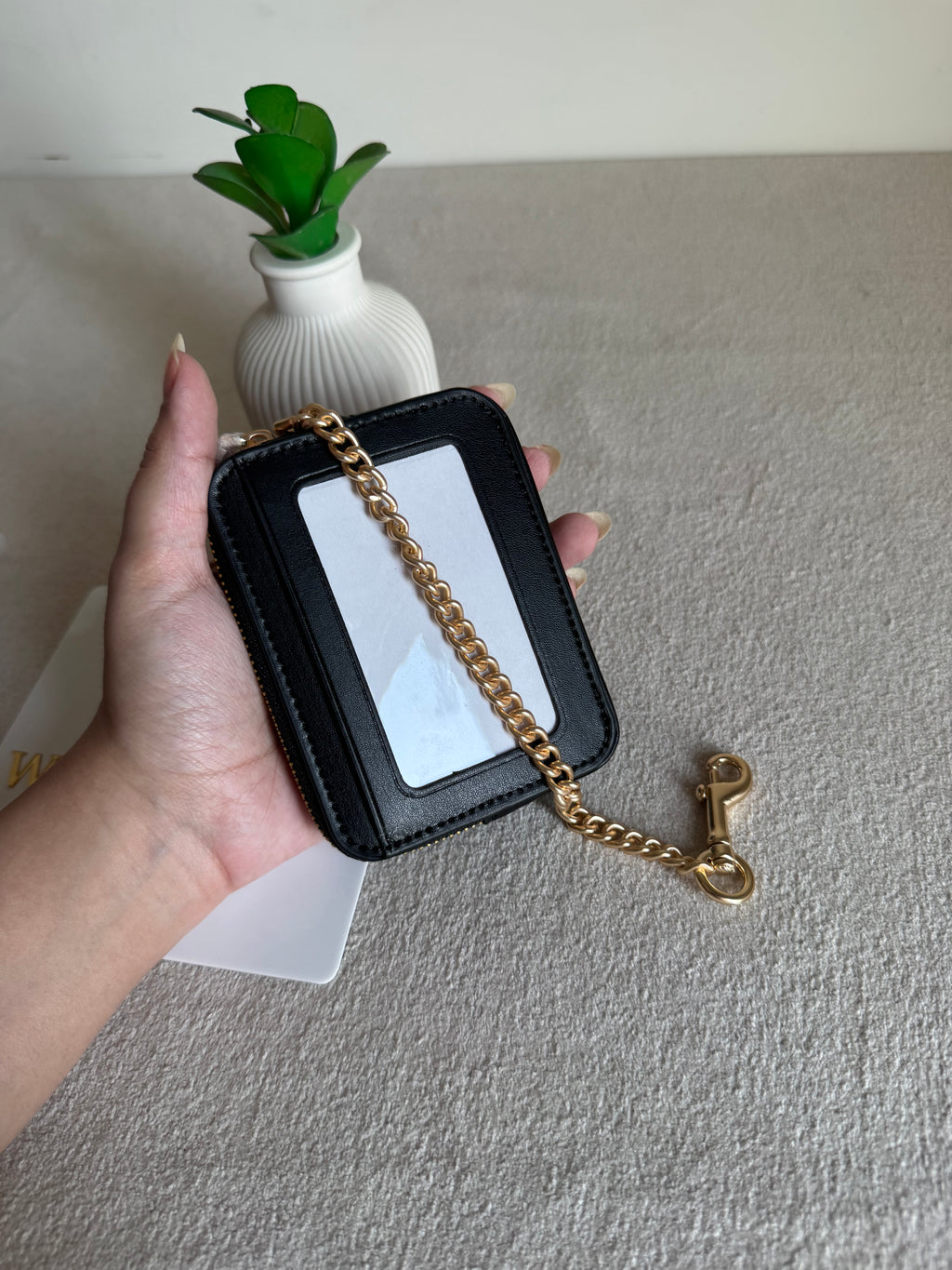 Coach Zip Card Case Patterned Black