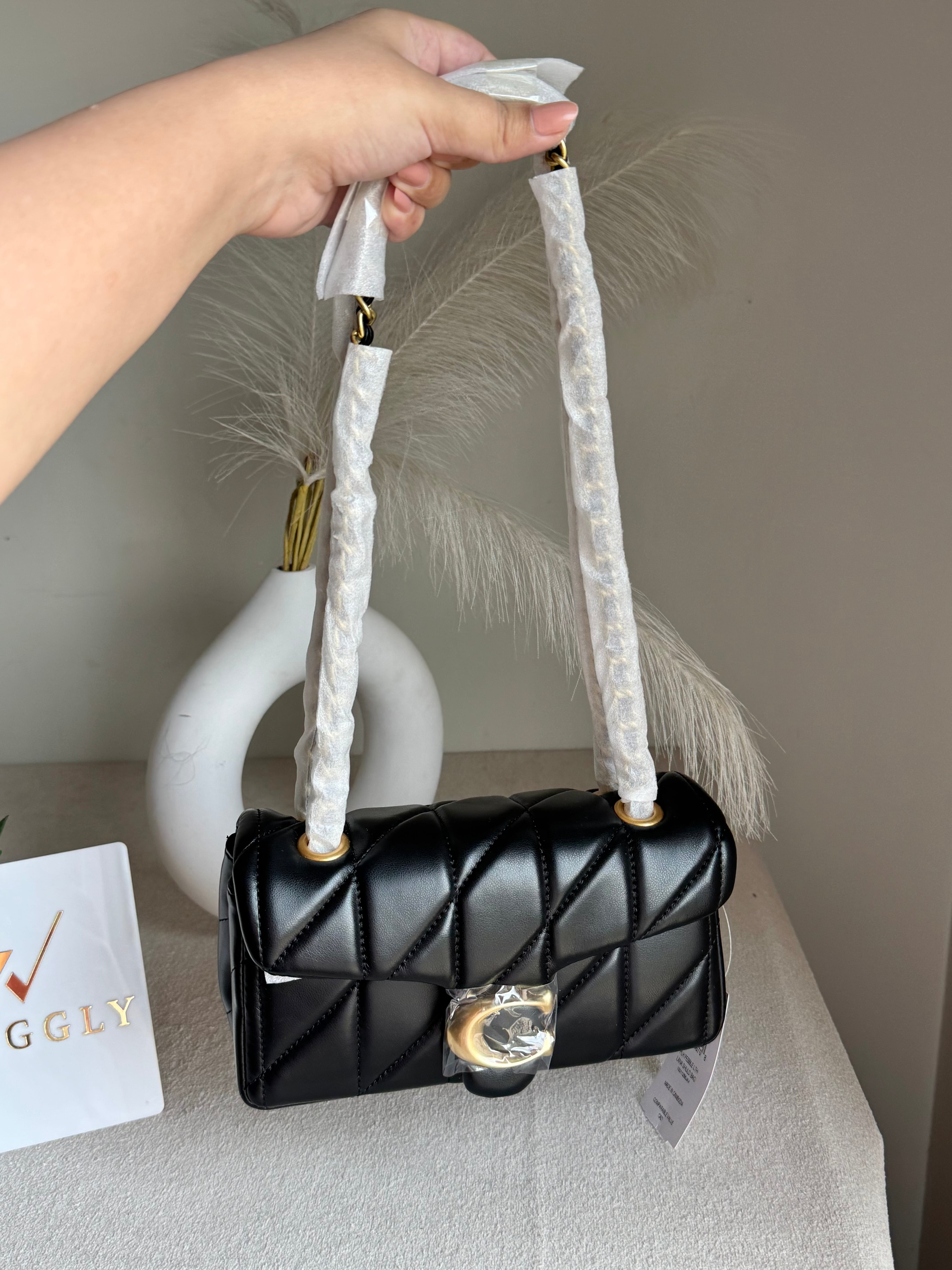Mini Premium COACH Quilted Tabby (Black) - BOX PACKING
