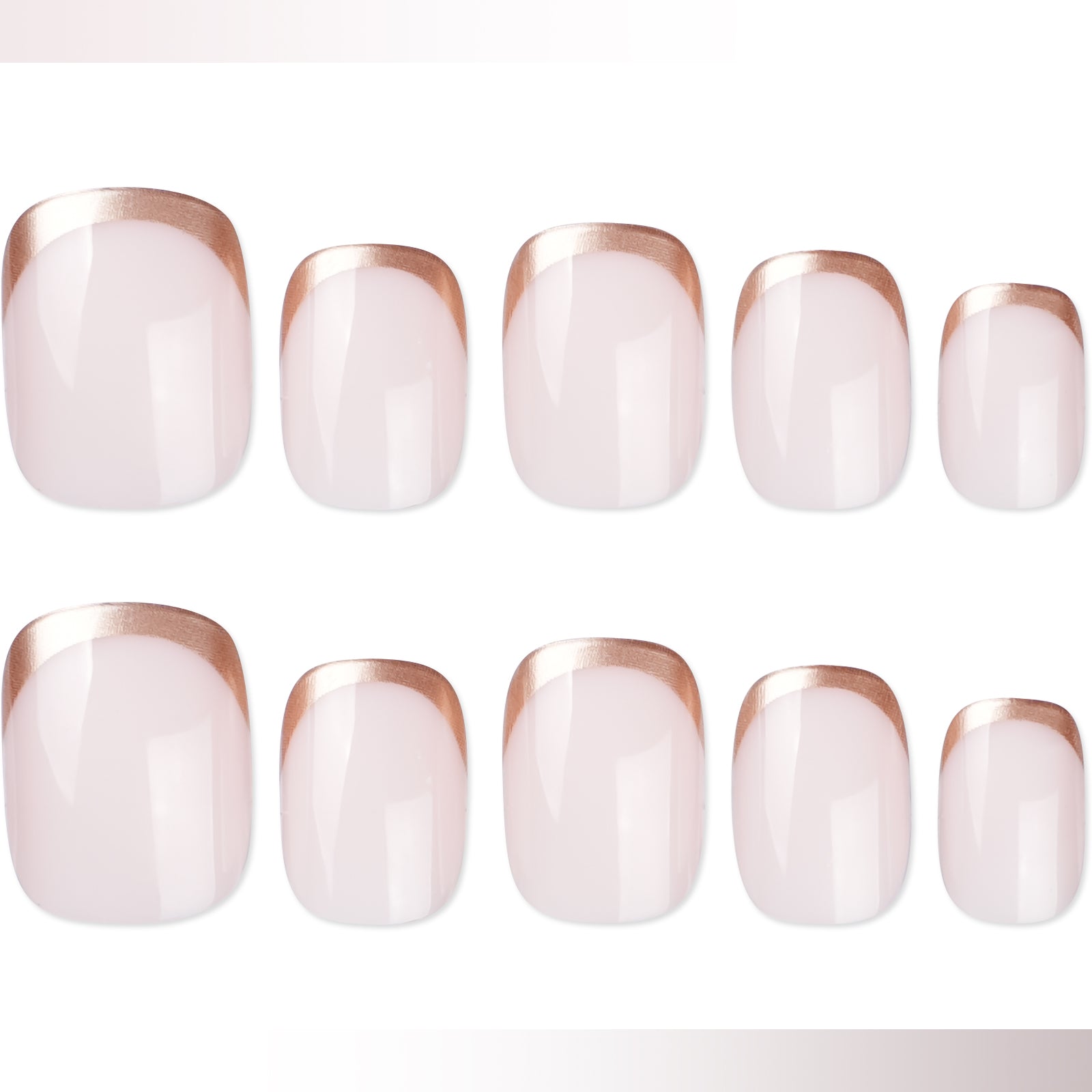 Pink & Gold Press On Nails - 24 Pieces Complete Kit