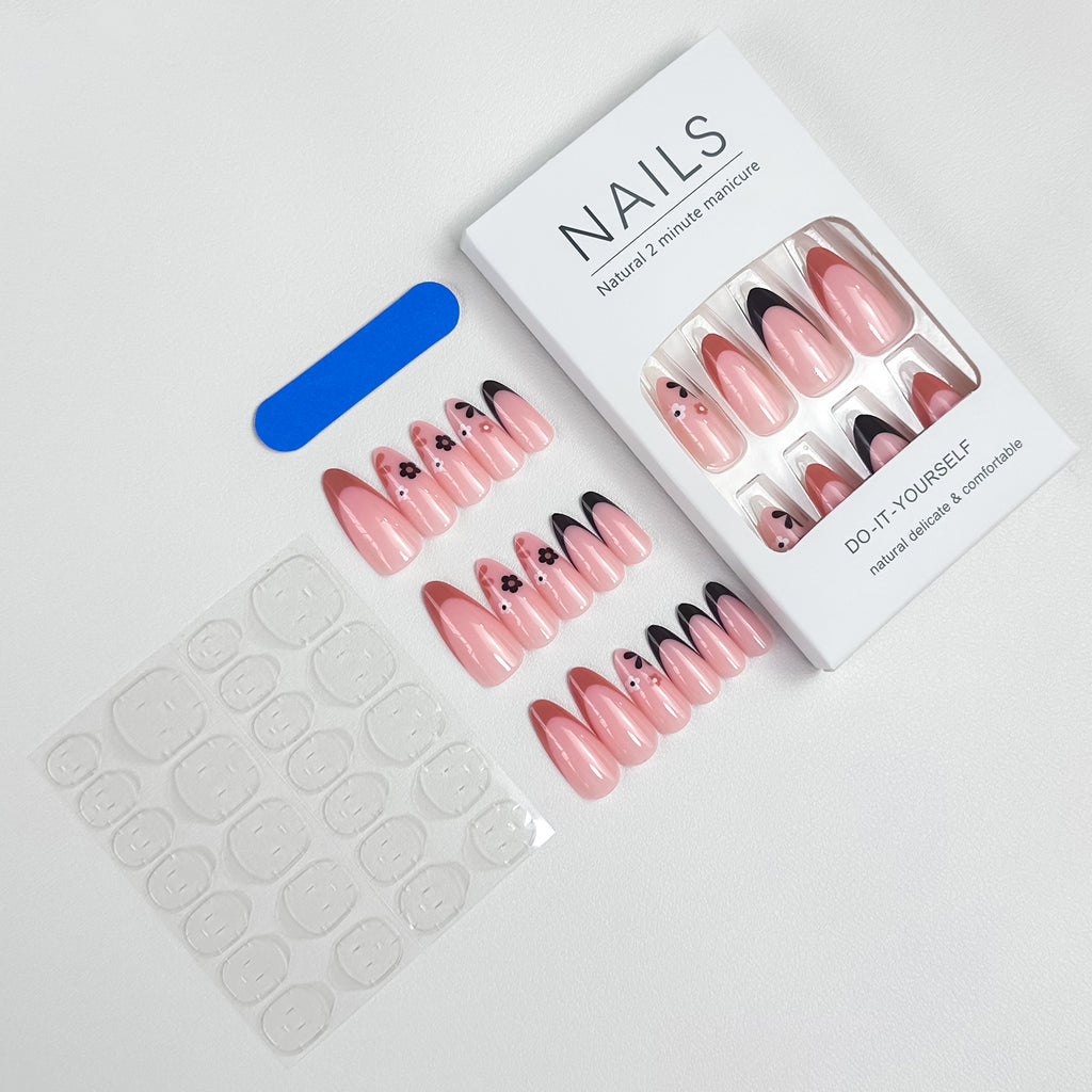 Pink Beauty Press On Nails - 24 Pieces Complete Kit