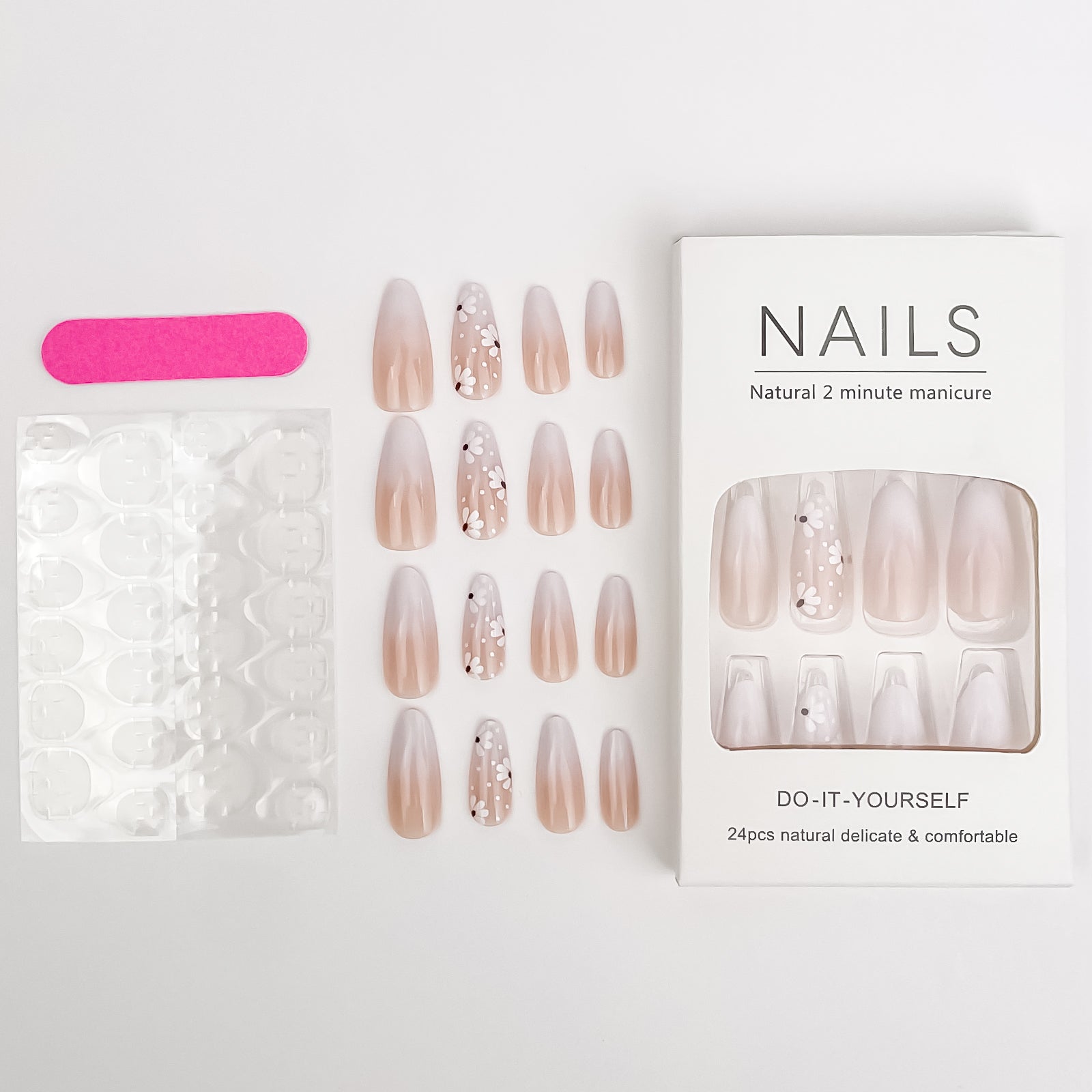 Pretty Please Press On Nails - 24 Pieces Complete Kit