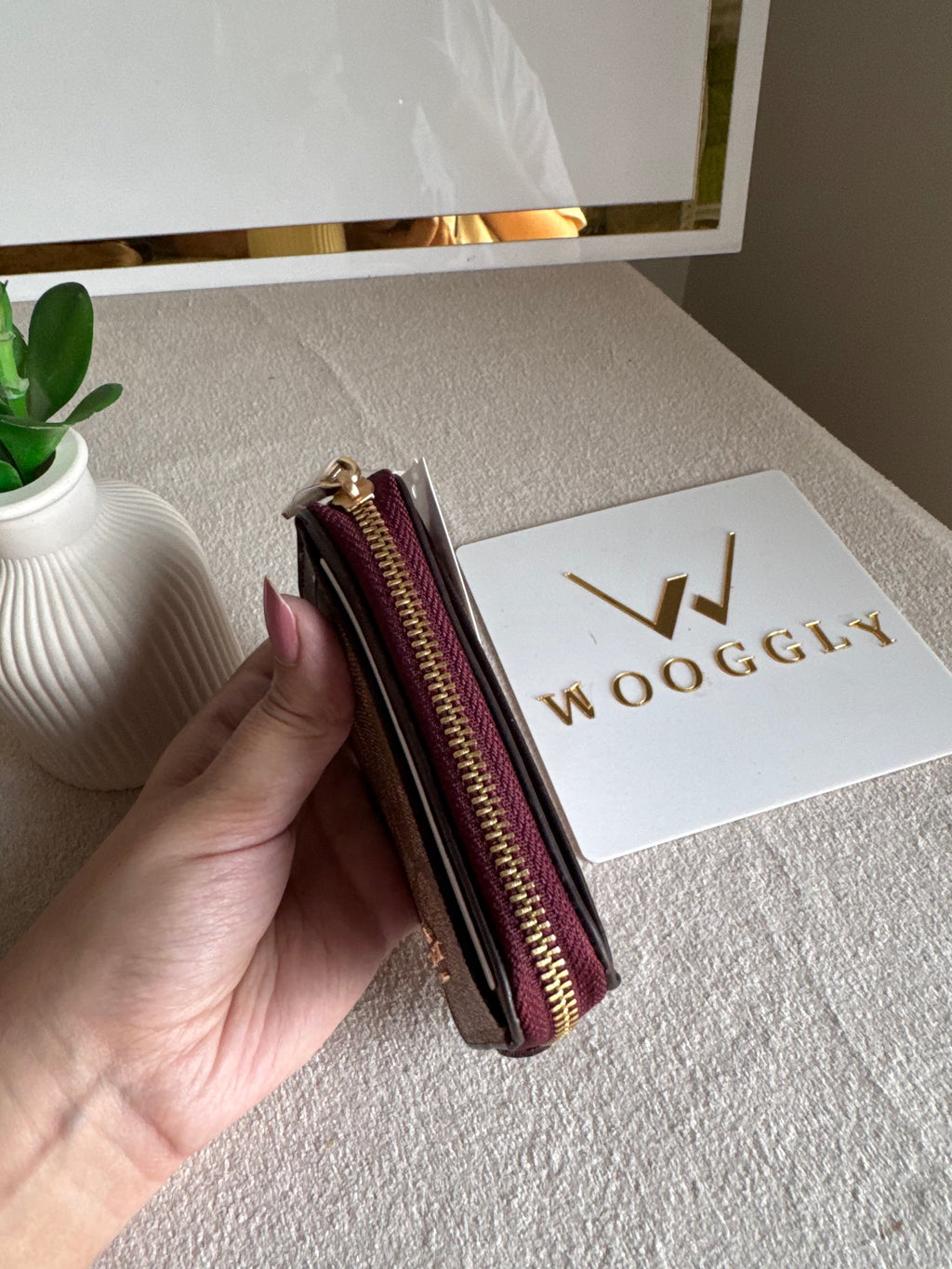 Coach Zip Card Case - Apricot Magenta