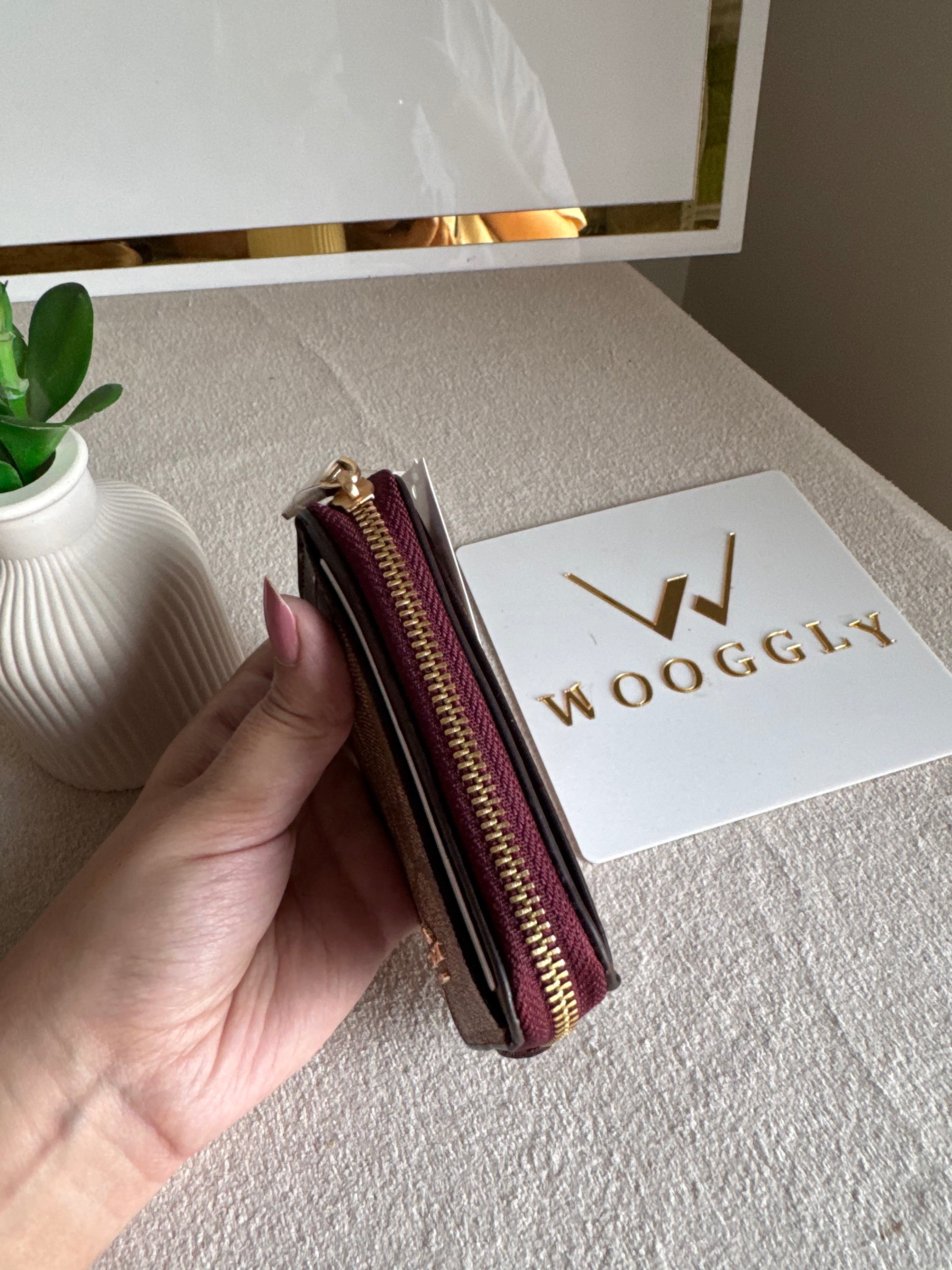 Coach Zip Card Case - Apricot Magenta
