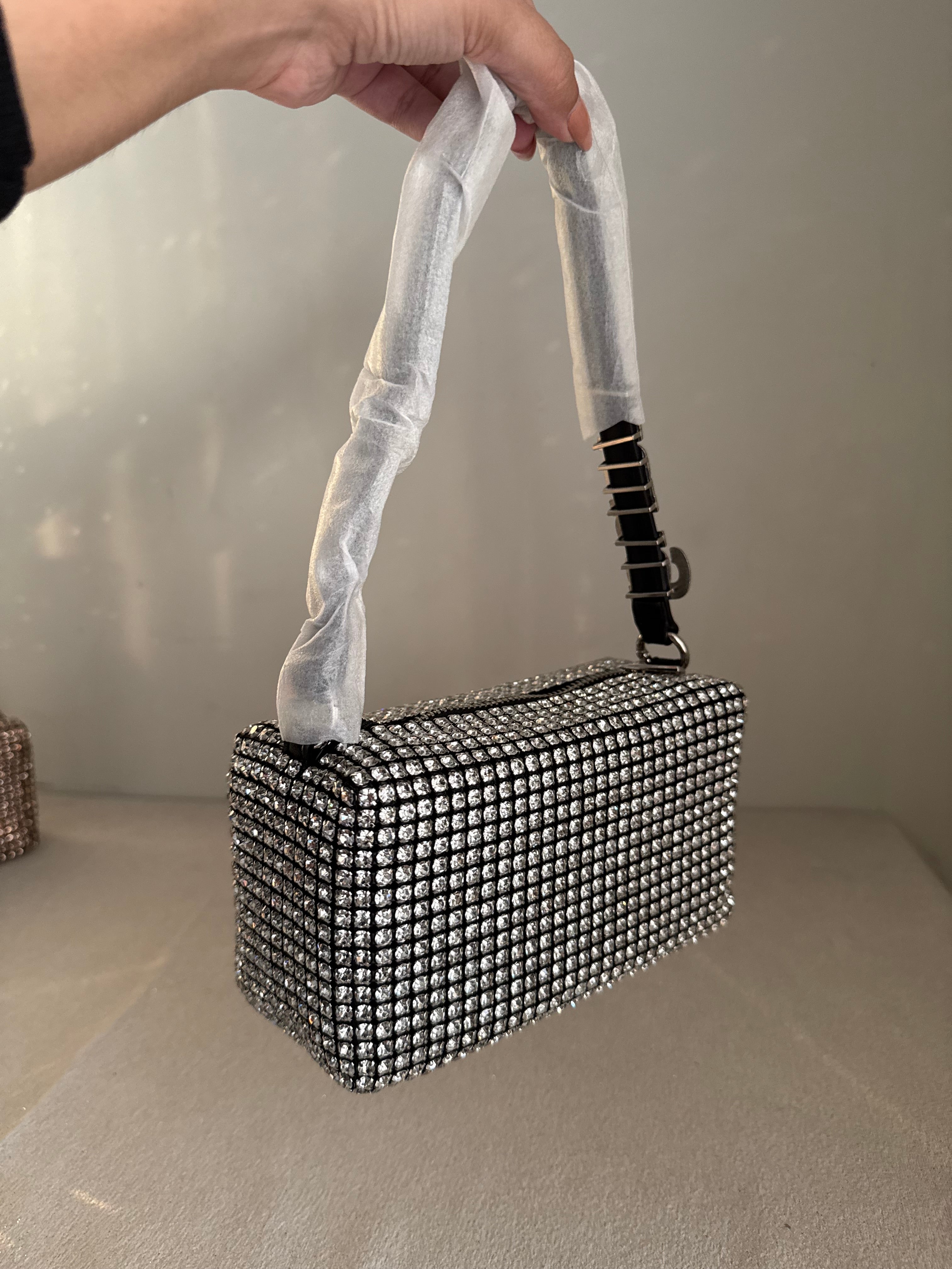 Alexander Wang Rhinestone Evening Clutch (Silver & Black)