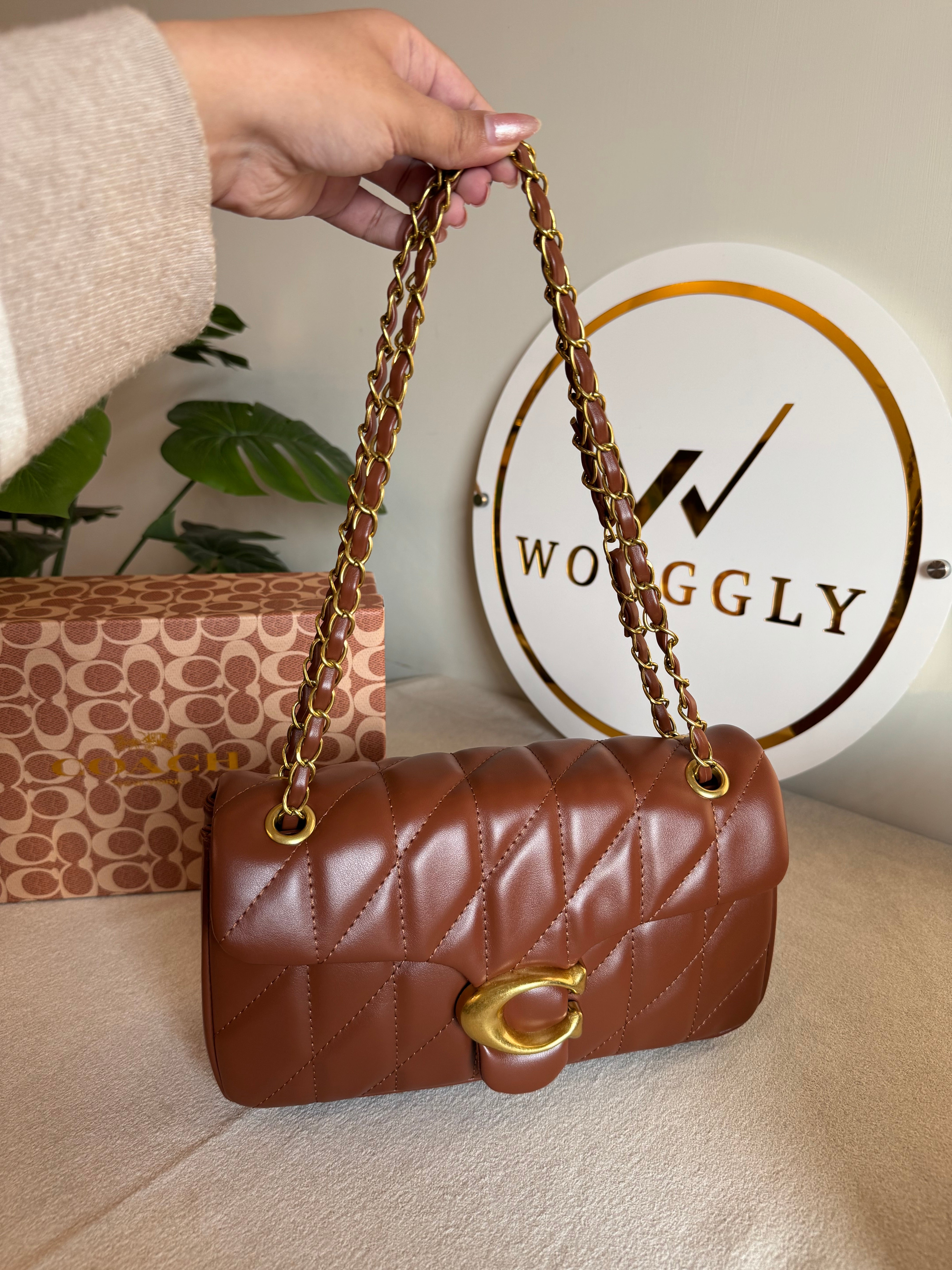 COACH Quilted Tabby PREMIUM (Fall Brown) - BOX PACKING