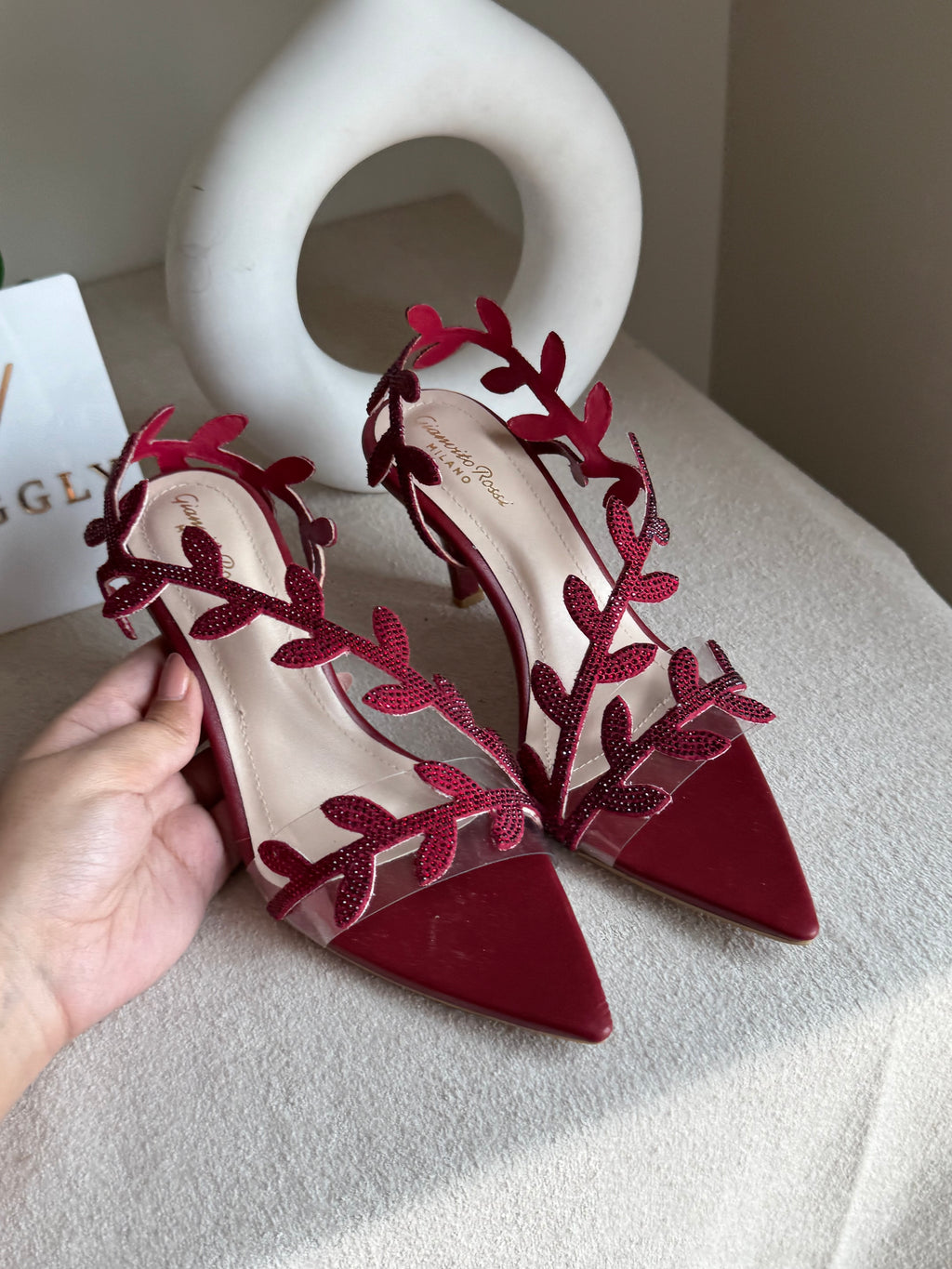 Gianvitto Rossi Heels Glitter Maroon